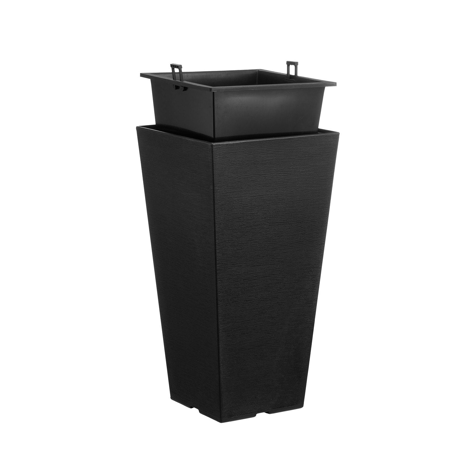 Tall Planter Set of 2 Square Tapered 57cm Plastic Pots for In/Outdoor