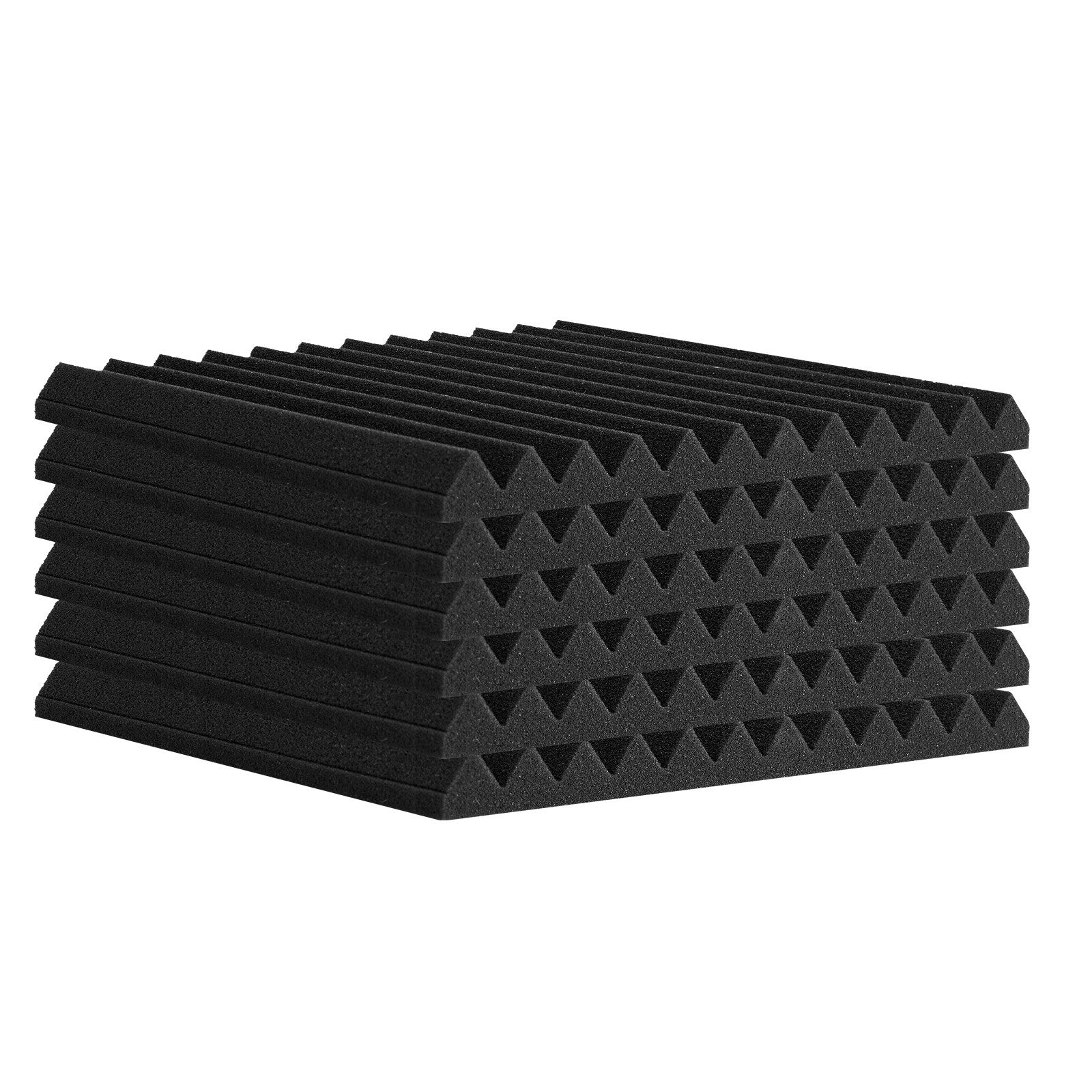 Acoustic Foam Panels 52 Pack 12x12x1 Inch High Density Fire-Resistant Black