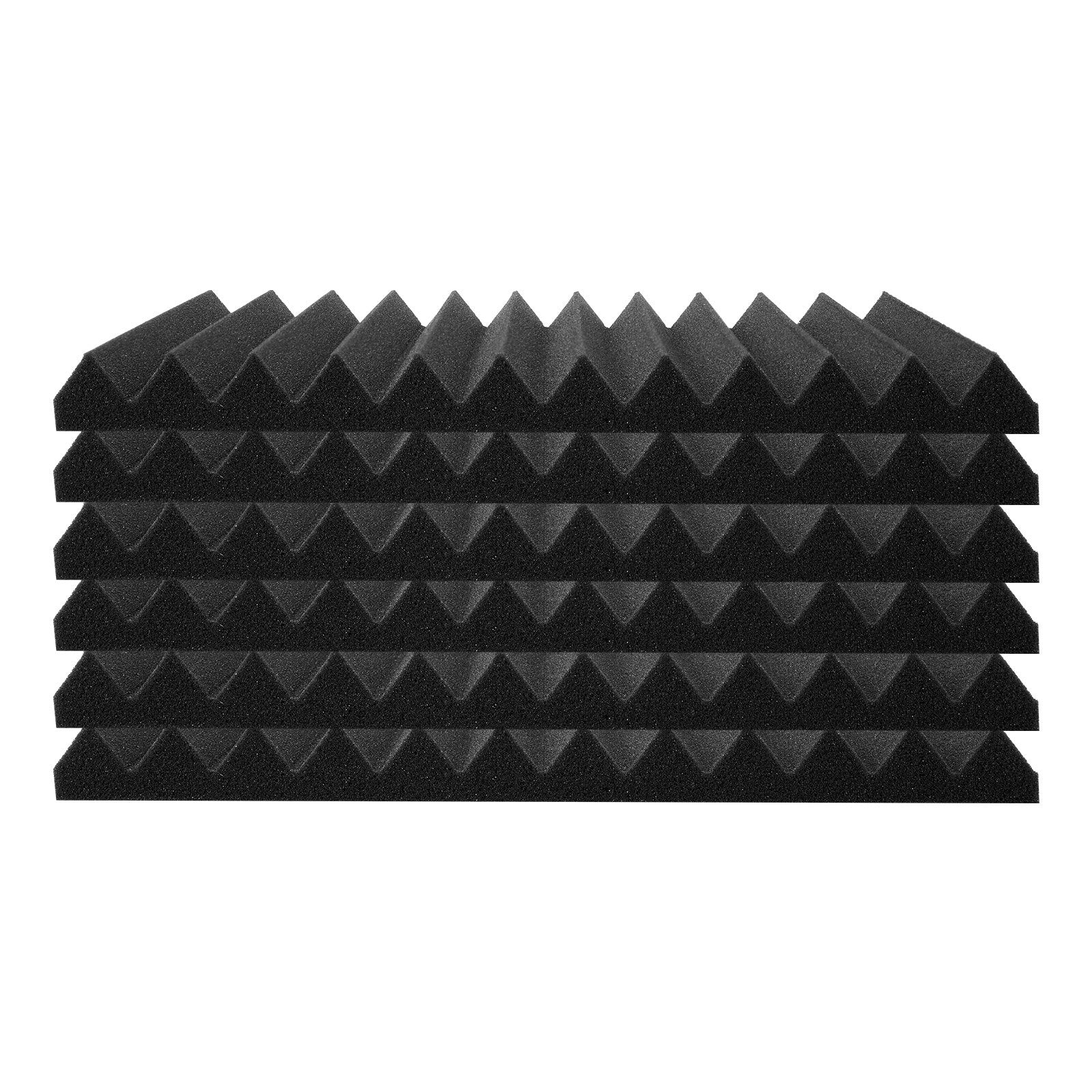 Acoustic Foam Panels 52 Pack 12x12x1 Inch High Density Fire-Resistant Black