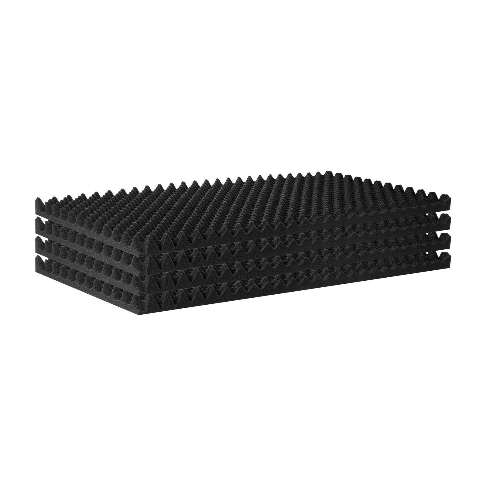 2 Pack 48x24x2 in Egg Acoustic Foam Panels, Soundproof, Fire-Resistant, Black
