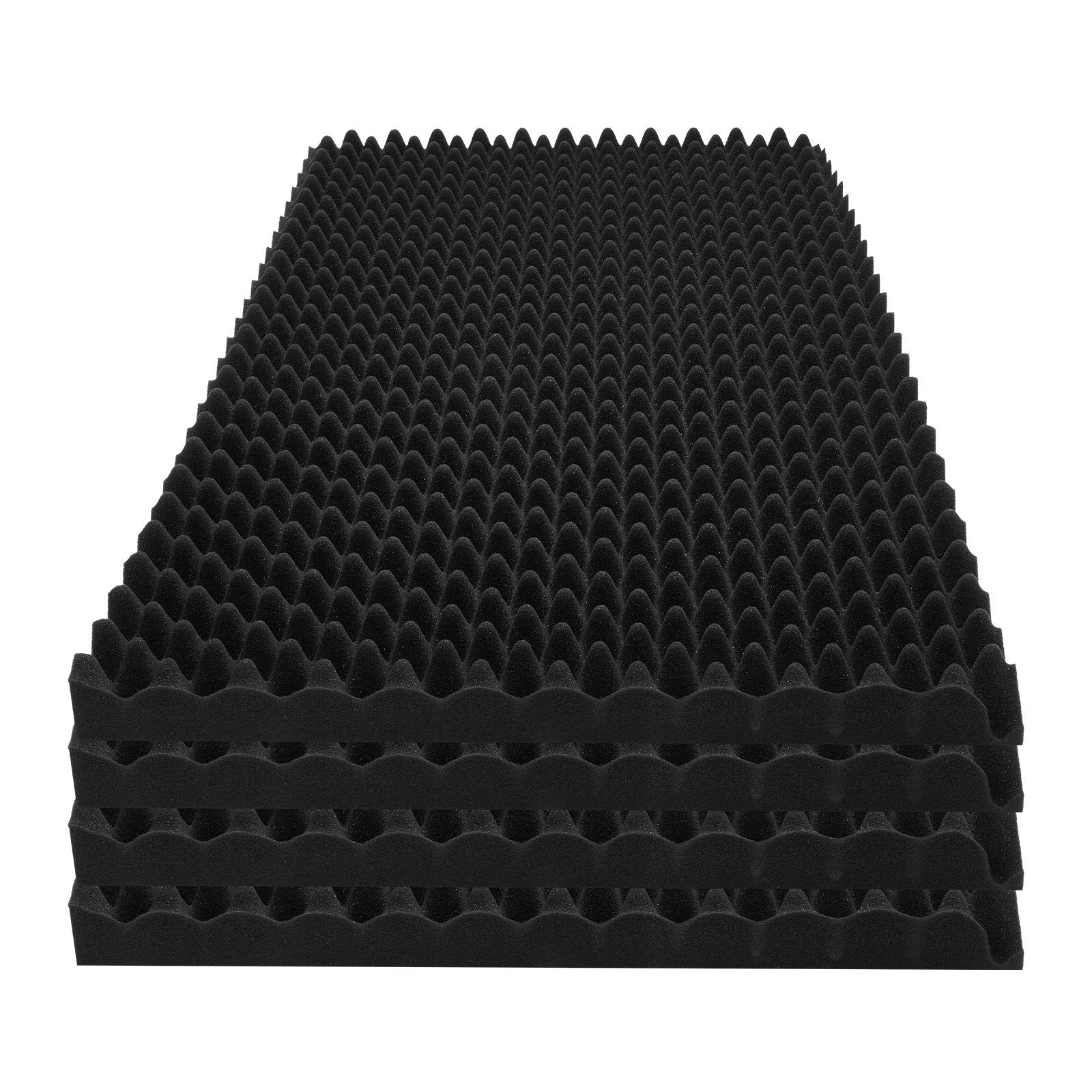 2 Pack 48x24x2 in Egg Acoustic Foam Panels, Soundproof, Fire-Resistant, Black