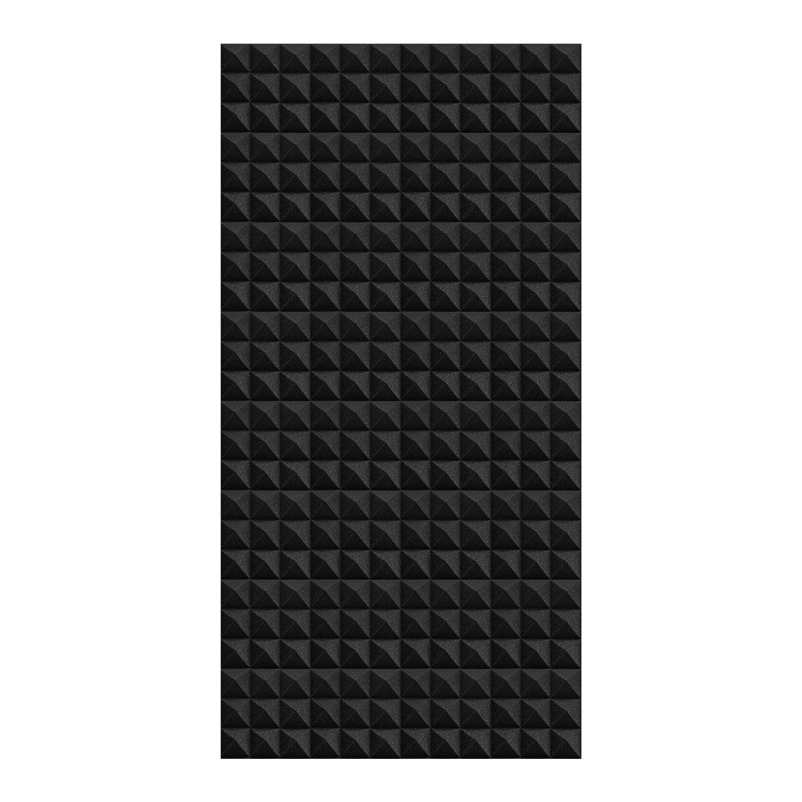 Acoustic Foam Panels 4 Pack 48x24x2 in Pyramid Soundproof Black, Fire-Resistant