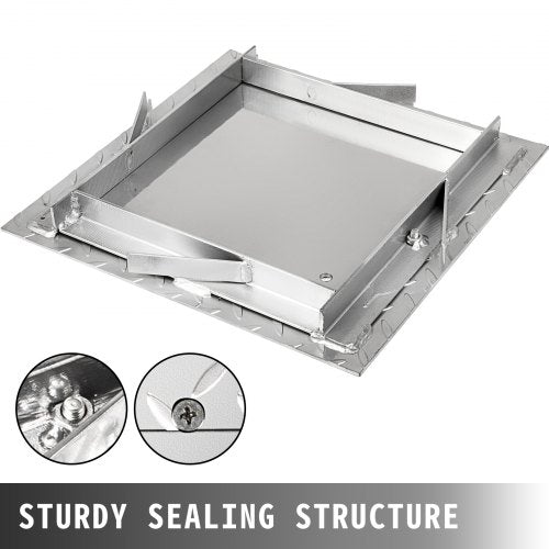 VEVOR Galvanized Steel Recessed Manhole Cover 11.8x11.8" Sealed Drain Lid