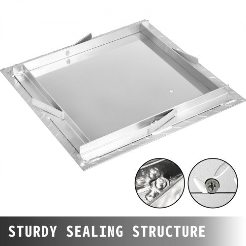 VEVOR Galvanized Steel Recessed Manhole Cover 23.6x23.6 inch with Frame