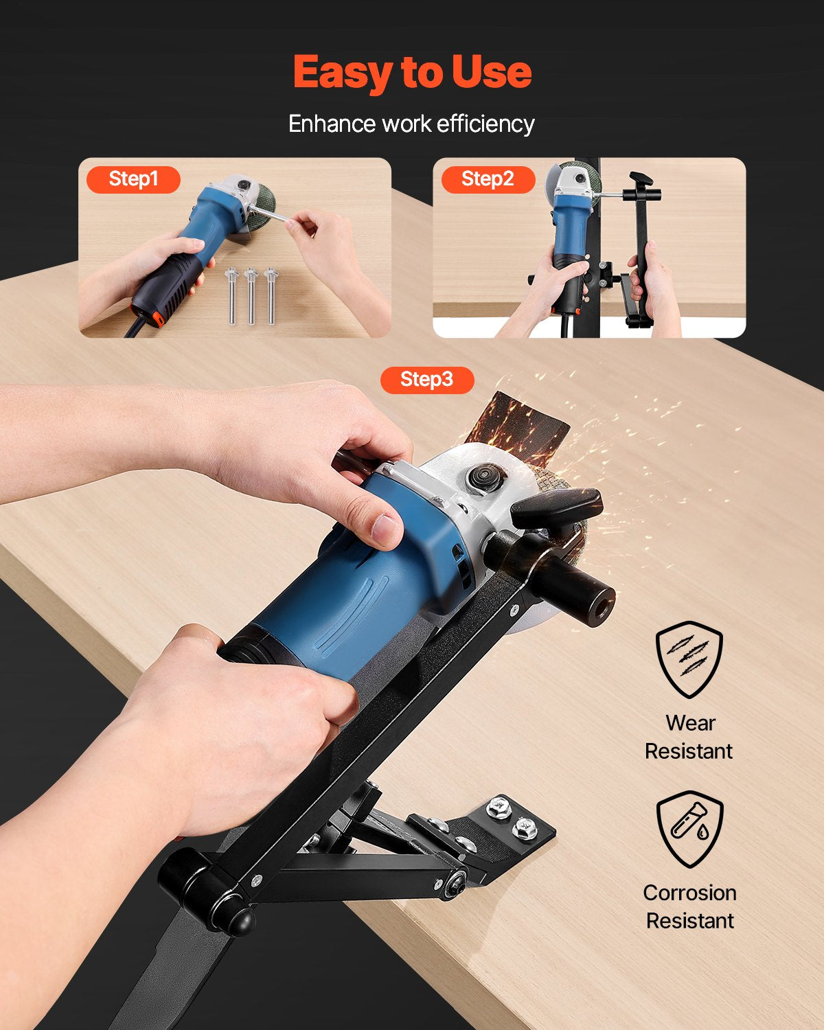 Adjustable Lawn Mower Blade Sharpener for Angle Grinders 15°–45°
