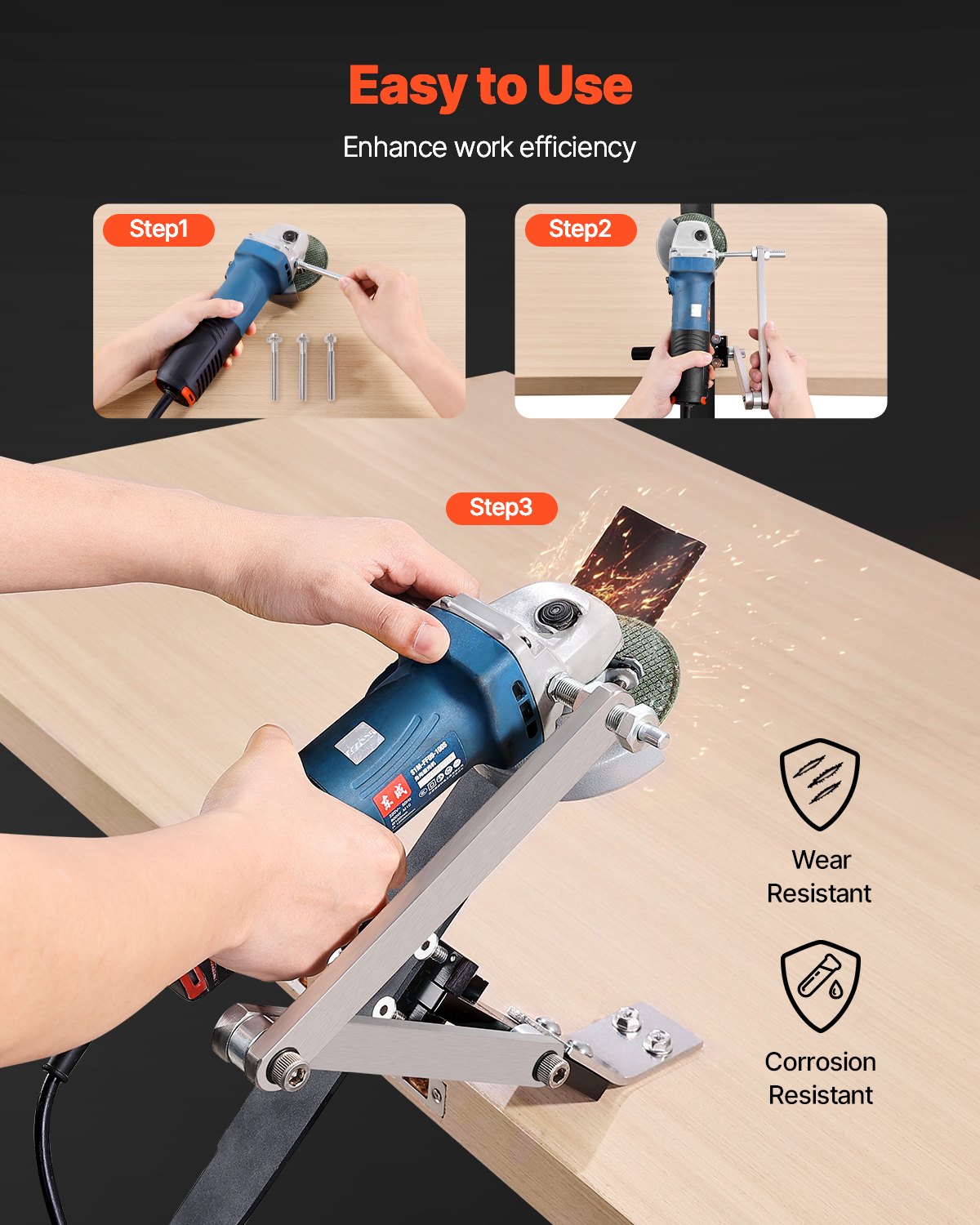 Lawn Mower Blade Sharpener & Balancer, Adjustable 15°–45°, Grinder Tool