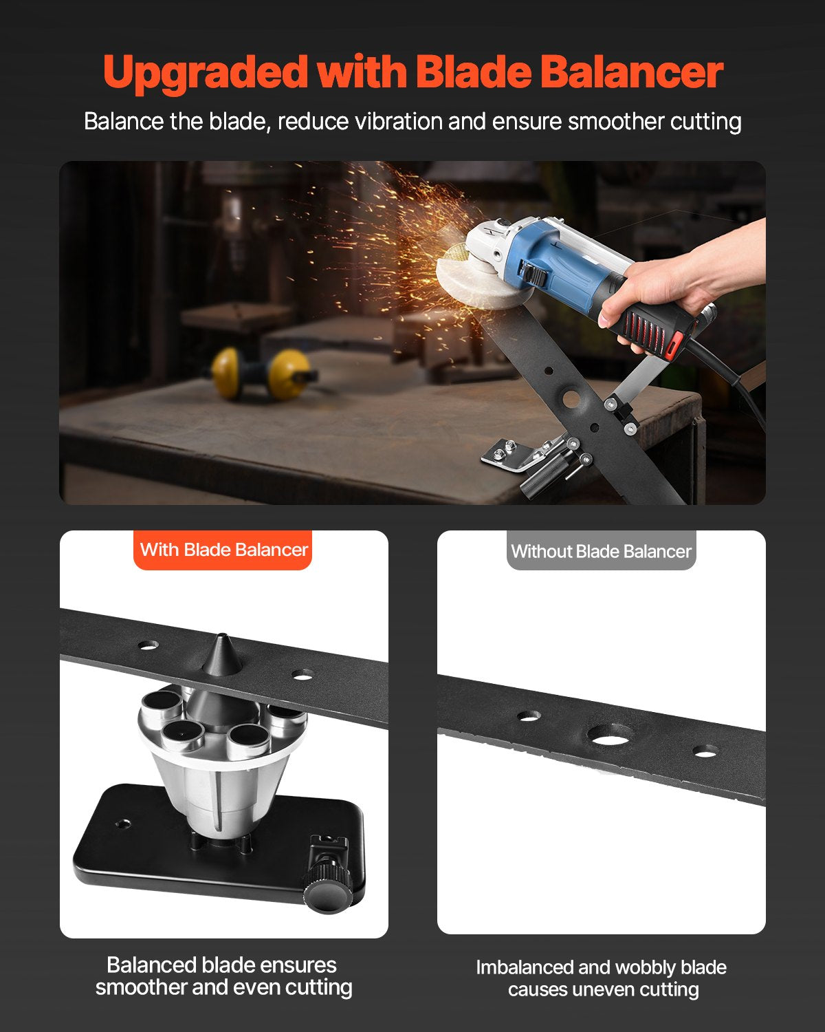 Lawn Mower Blade Sharpener & Balancer, Adjustable 15°–45°, Grinder Tool
