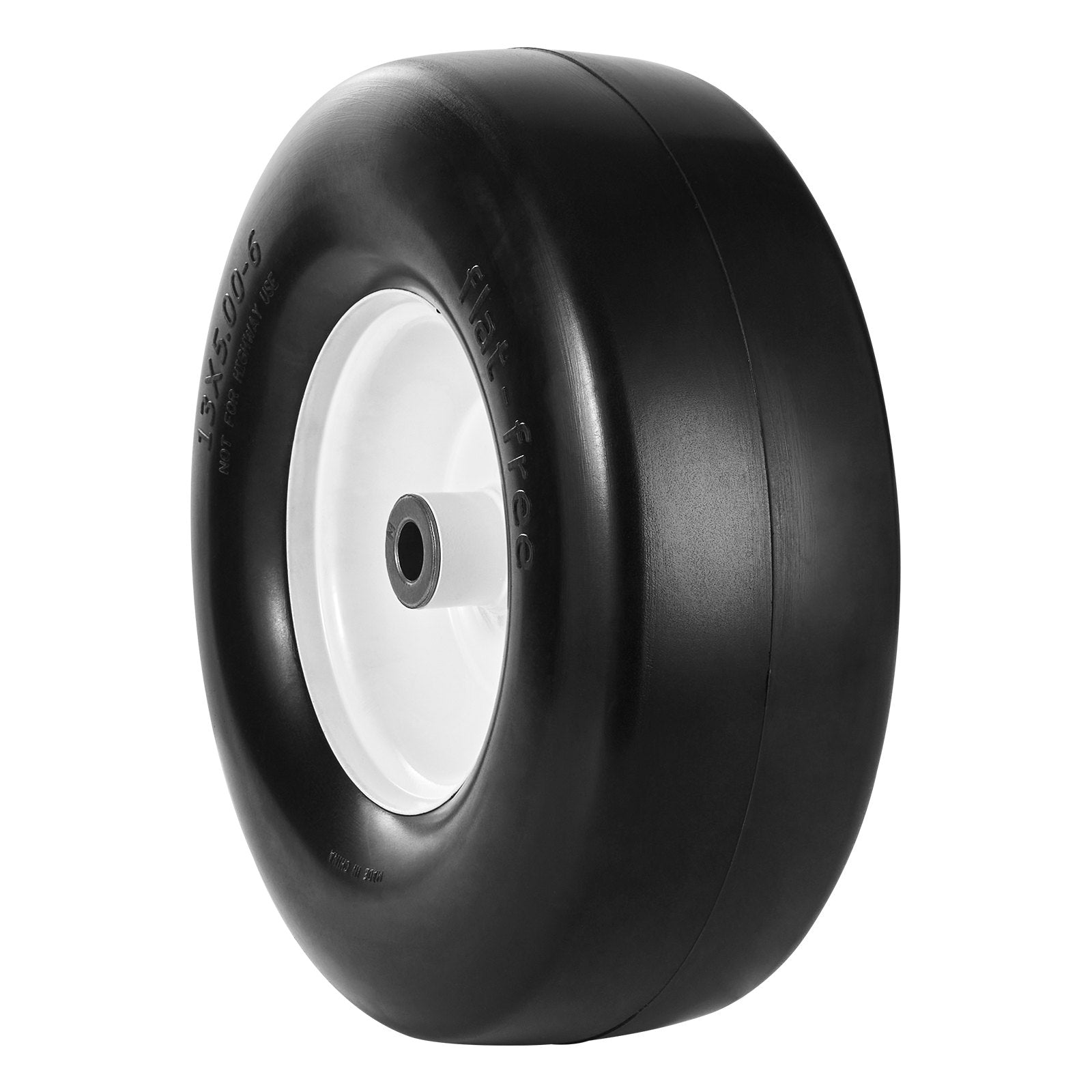 2-Pack 13x5-6" Lawn Mower Tires with Rim Flat-Free PU for Riding Mowers