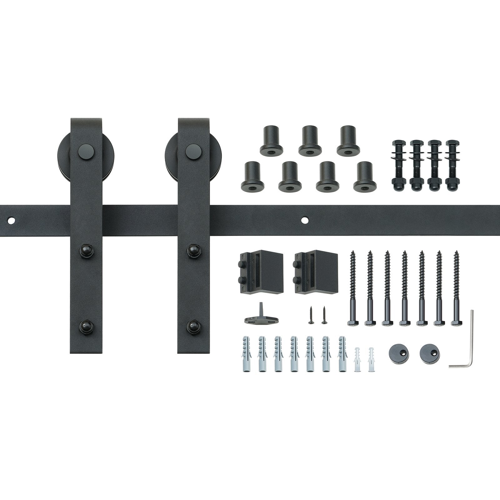 2440 mm Sliding Barn Door Hardware Closet Track Kit for Single Door J Hanger