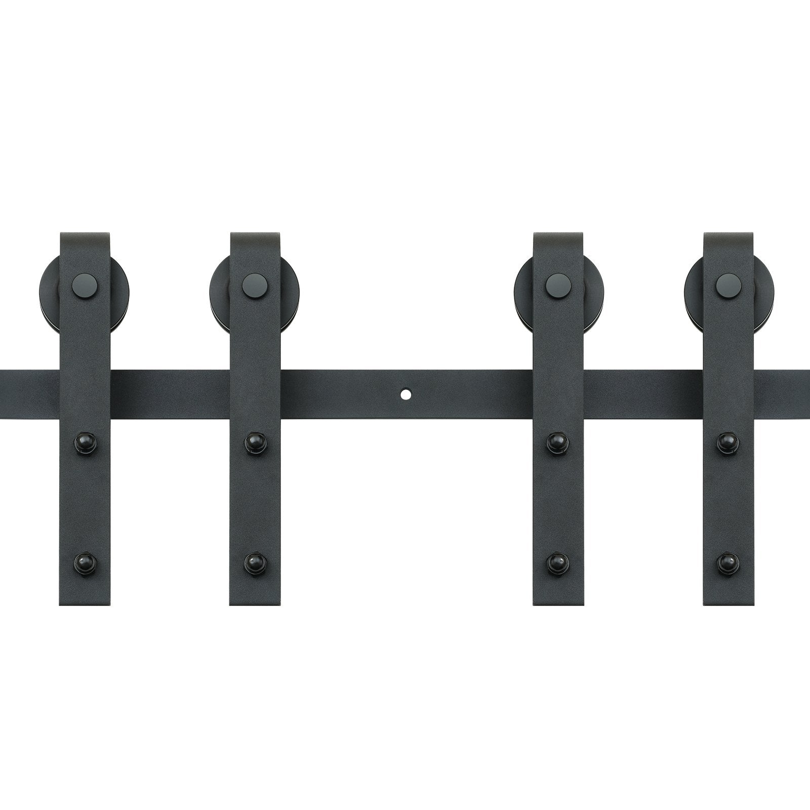 2440 mm Sliding Barn Door Hardware Closet Track Kit for Double Doors J Hanger