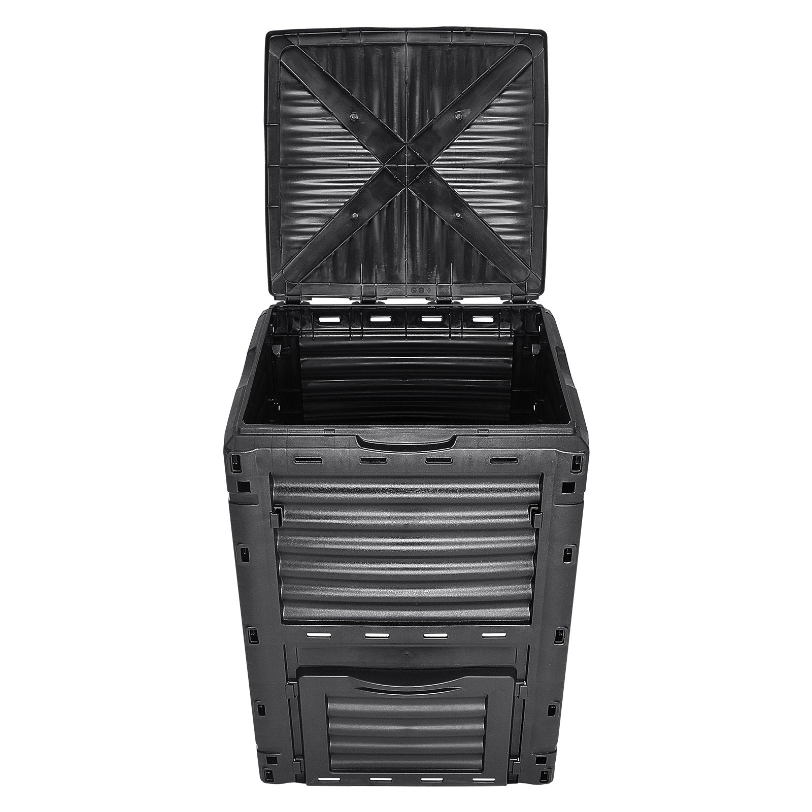 Garden Compost Bin 300L, BPA-Free Outdoor Composter with Top Lid & Bottom Door
