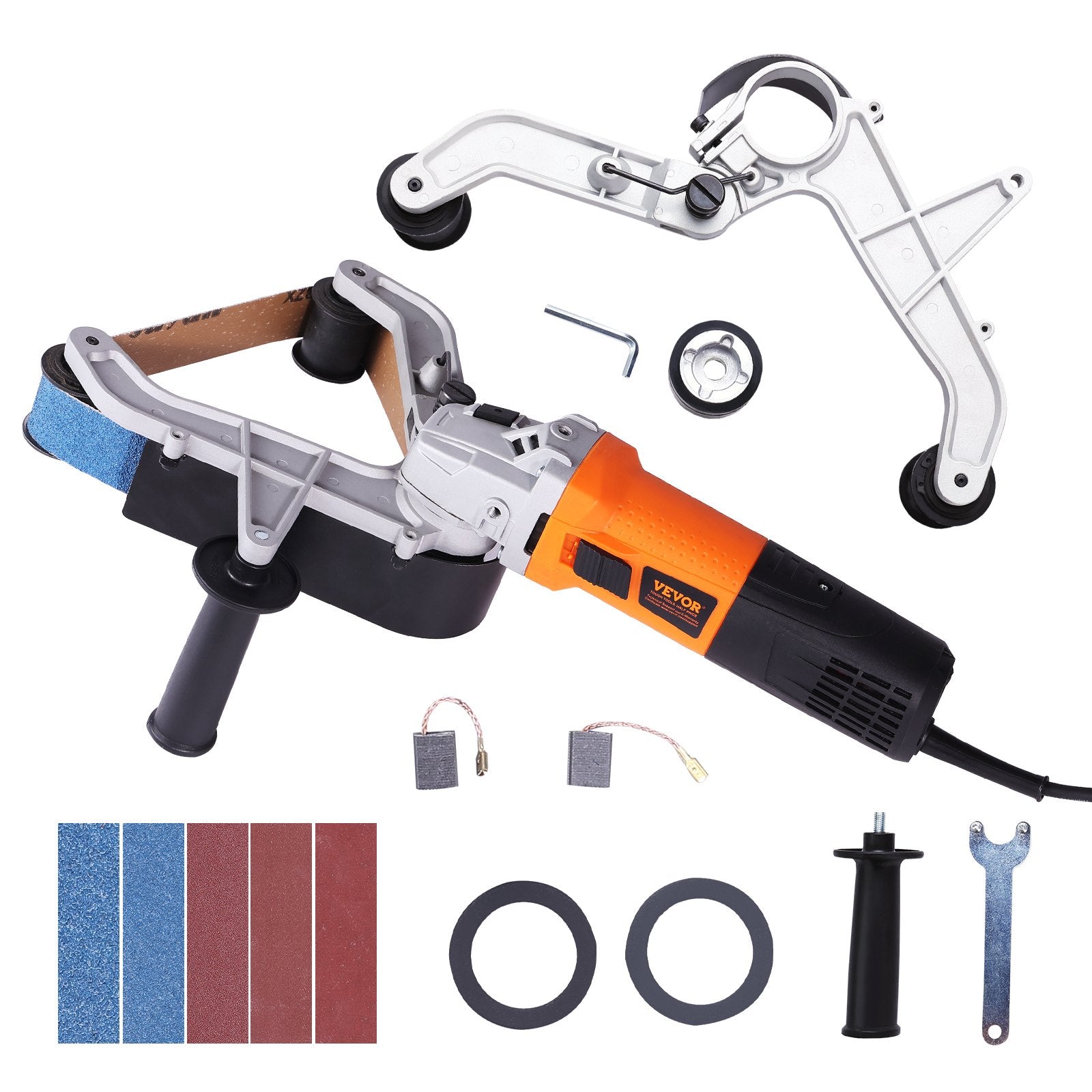 Pipe Tube Polisher Sander 1300W Belt Sander 6 Speeds 1100-3200RPM with 50 Belts