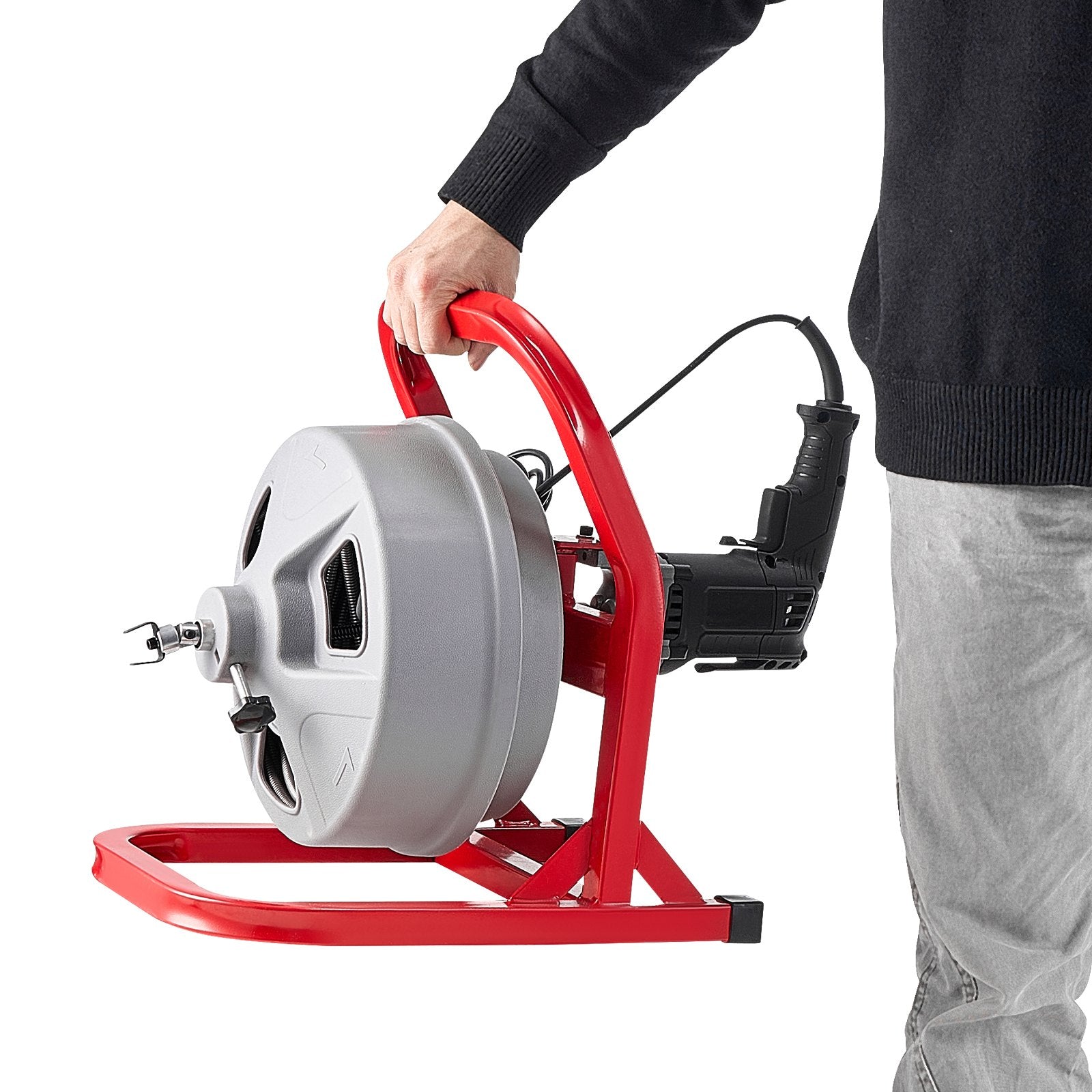 Drain Cleaner Machine 15m x 8mm Sewer Snake Auger with 6 Cutters