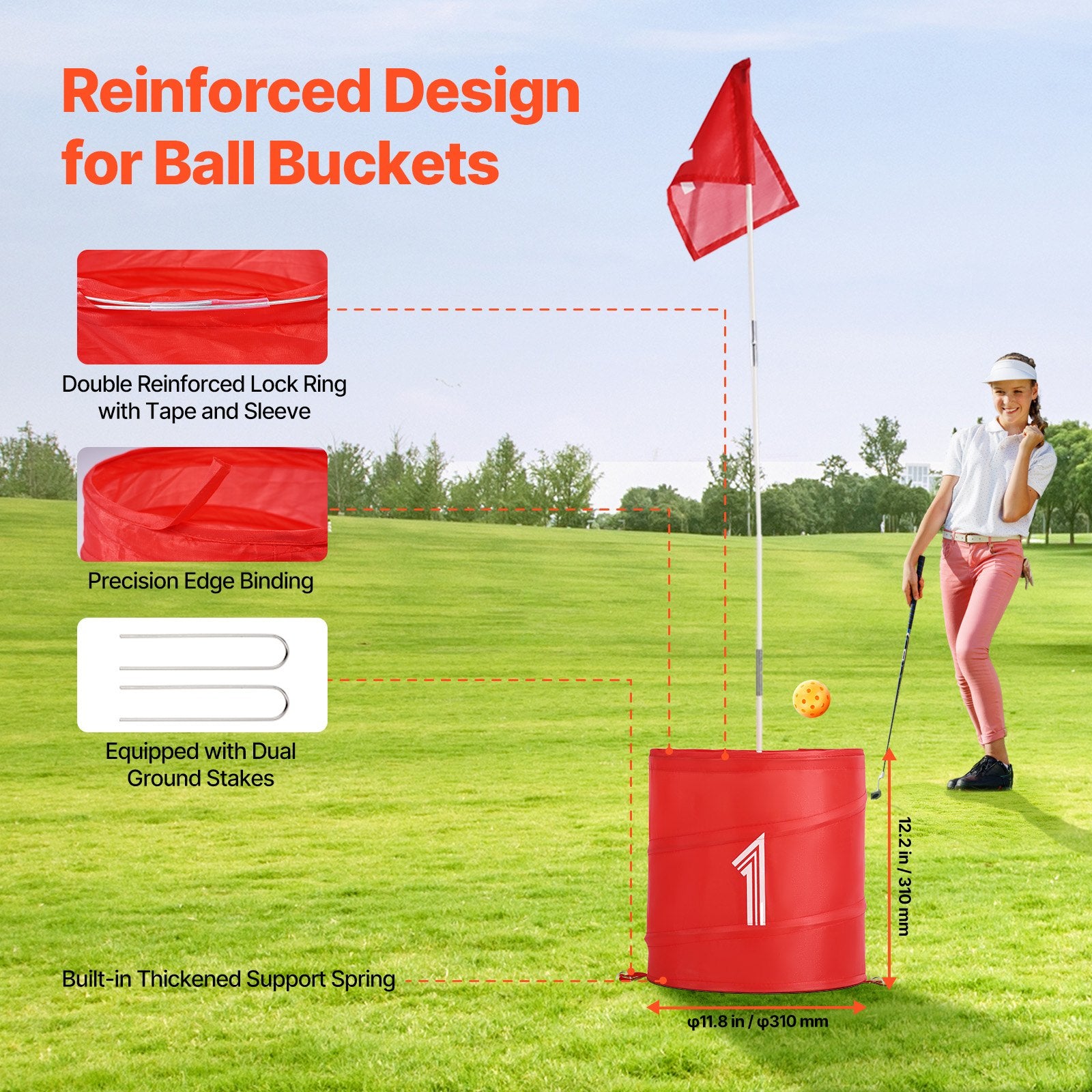 Golf Game Backyard 3-Hole Chipping Course Family Kids Adults Portable Yard