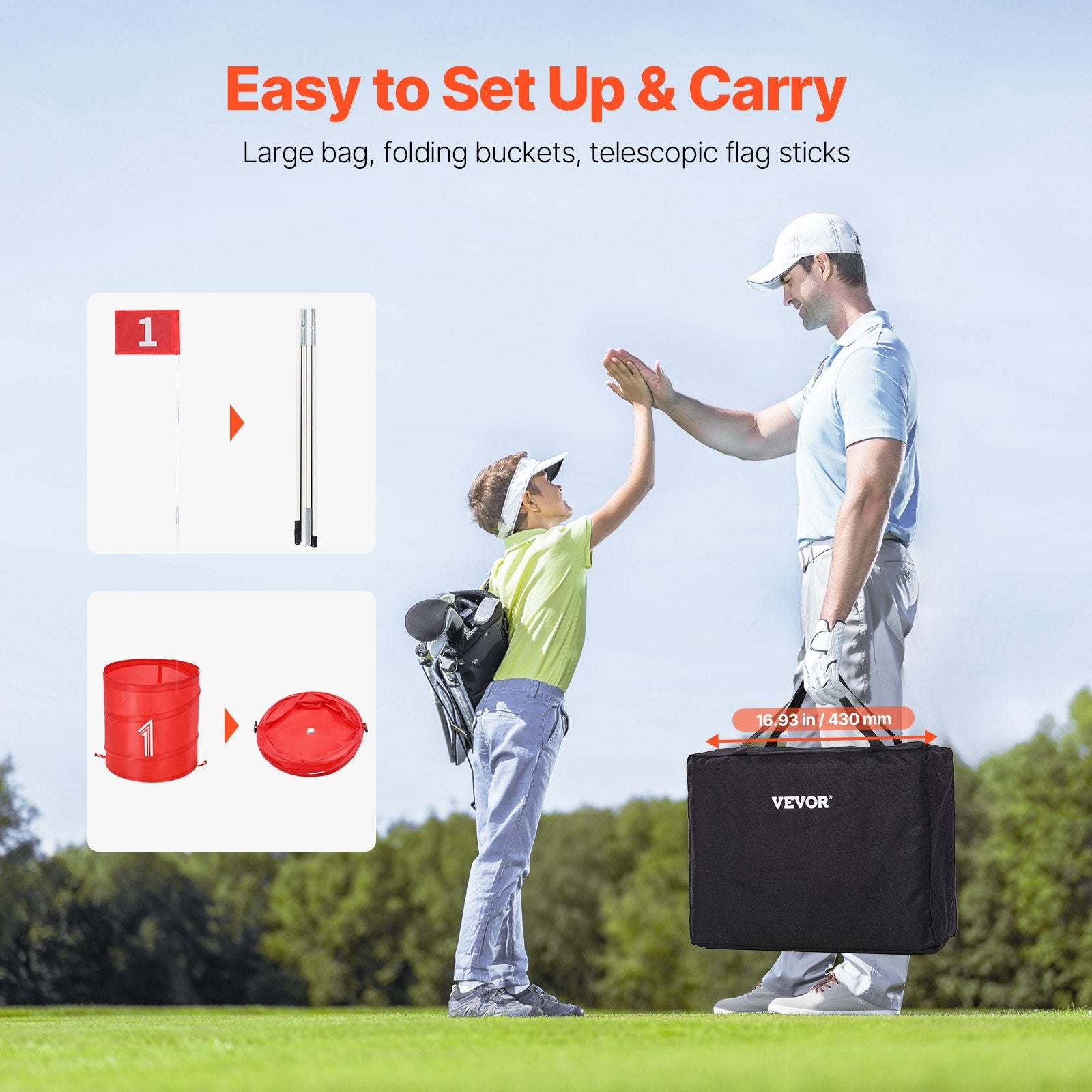 Backyard Golf Game 6 Hole Chipping Practice Portable Outdoor Yard Lawn Beach