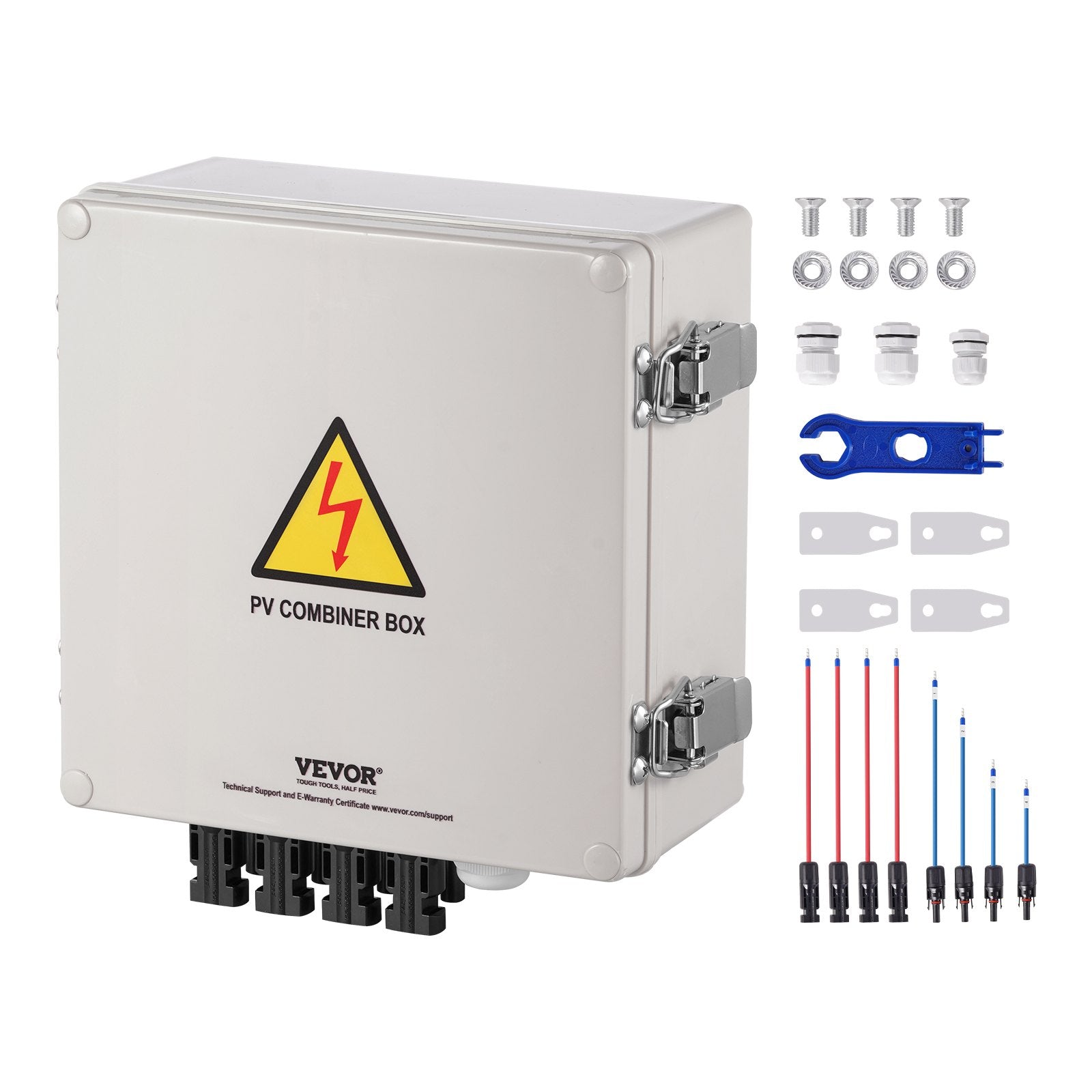PV Combiner Box 4 String with Fuse Breaker Lightning Arrester IP65 ABS Case