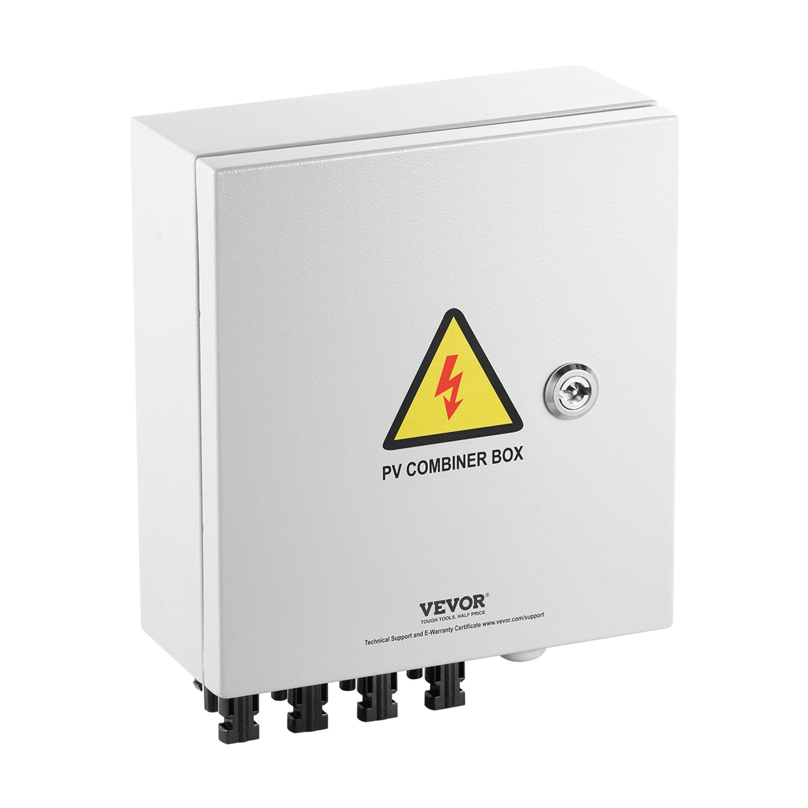 PV Combiner Box 4 String 15A Fuse 63A Breaker Lightning Arrester IP65