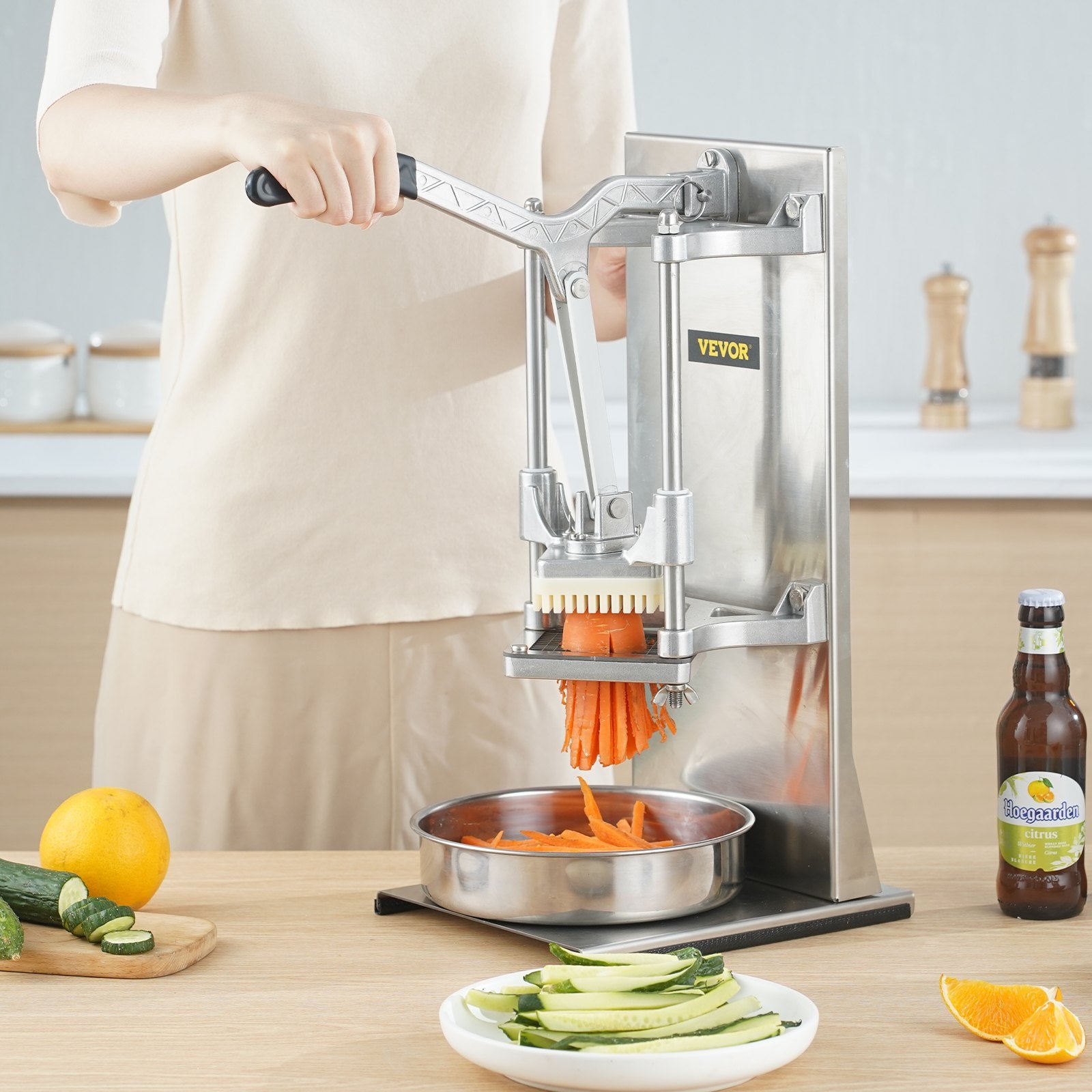 Commercial Vegetable Dicer French Fry Cutter with 4 Blades Wedge Slicer