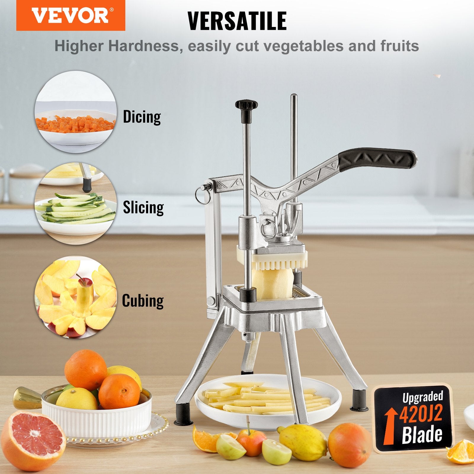 Commercial Chopper Vegetable Chopper with 4 Blades Fruits Dicer