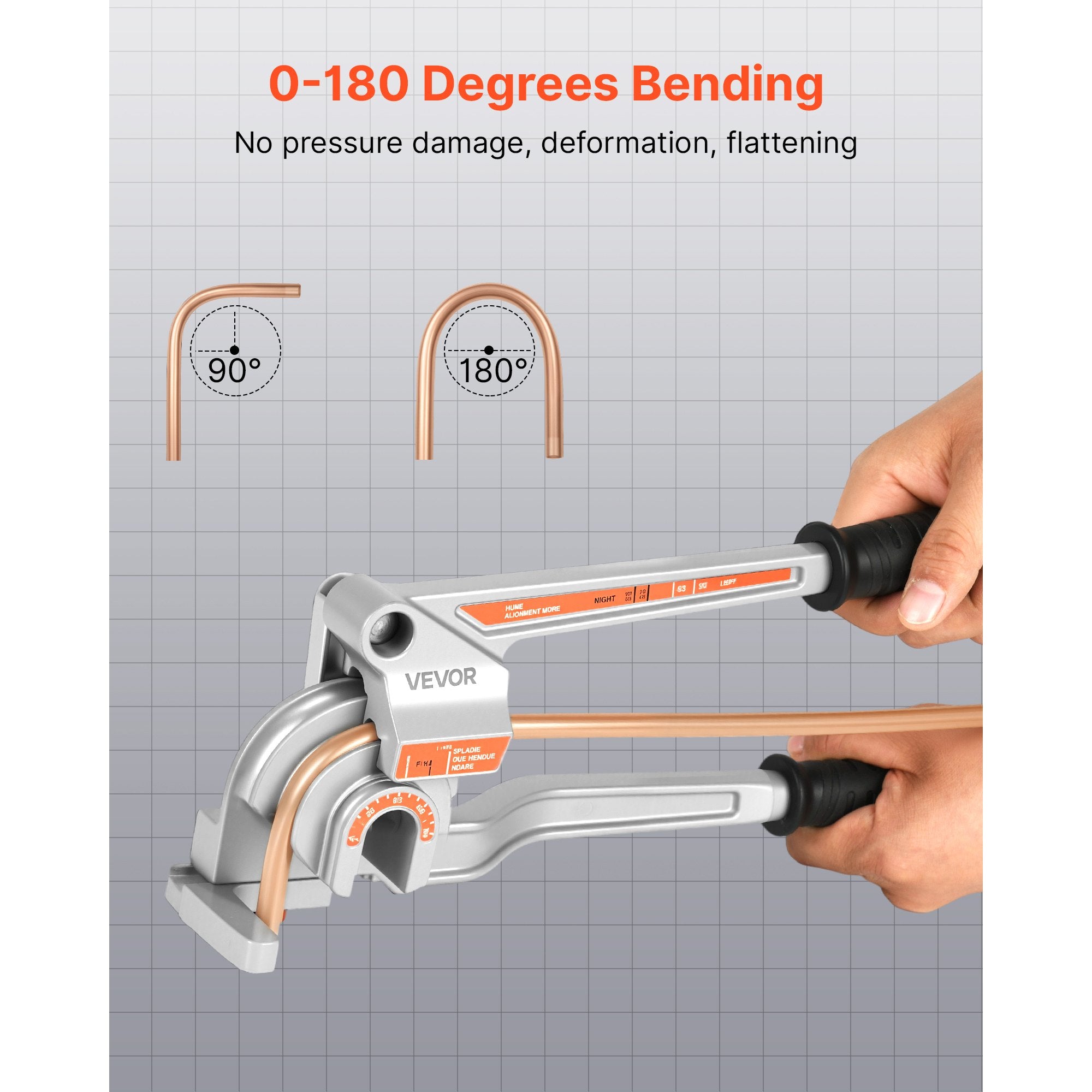 Pipe Tube Bender 3-in-1 1/4"-1/2" Manual 180° Copper Aluminum Bending Tool