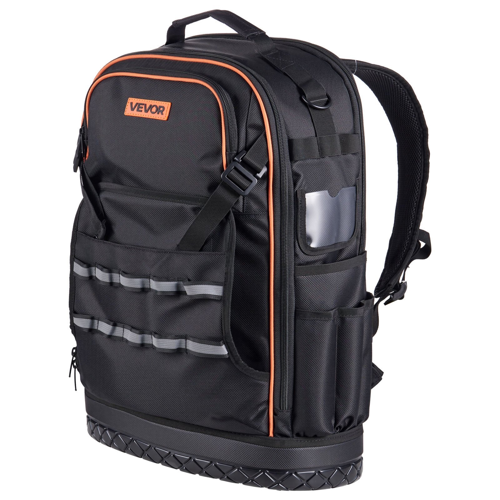 Tool Backpack 65 Pockets Heavy Duty Organizer w/Laptop Compartment Molded Base
