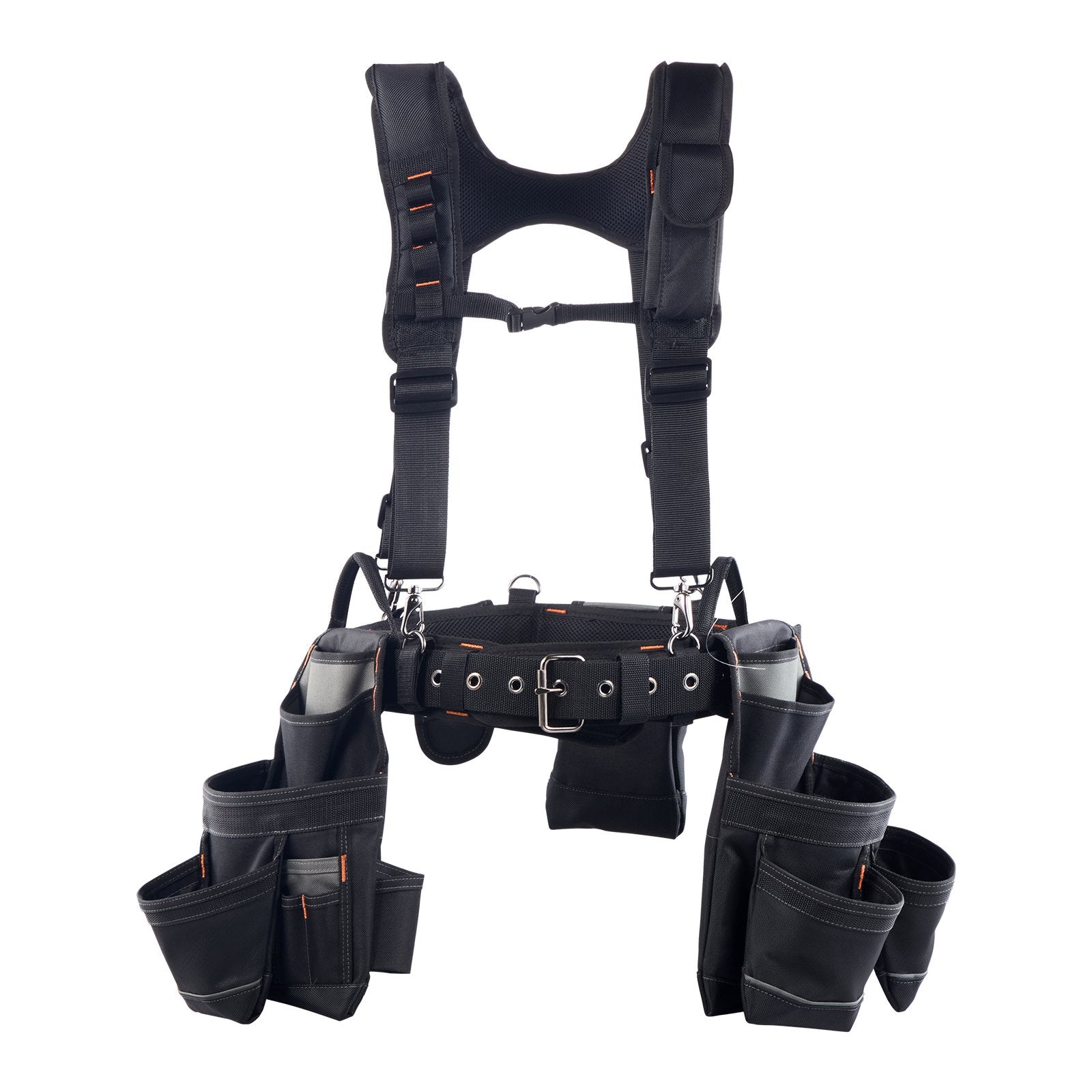 Tool Belt with Suspenders, 19 Pocket Heavy Duty Adjustable Utility Belt