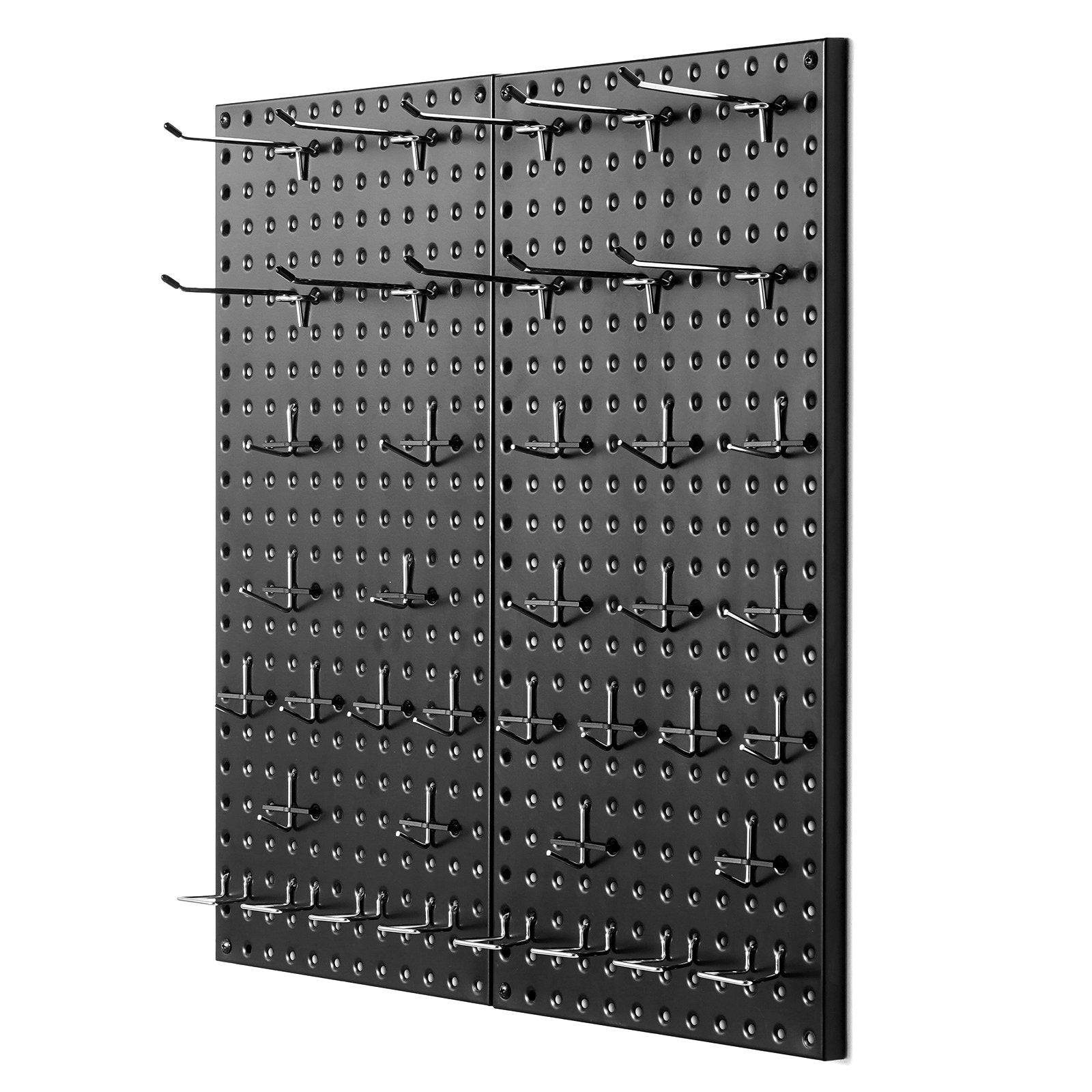 Metal Pegboard Panels 609.6x304.8mm, 2 Pc Heavy Duty Wall Organizer, Black