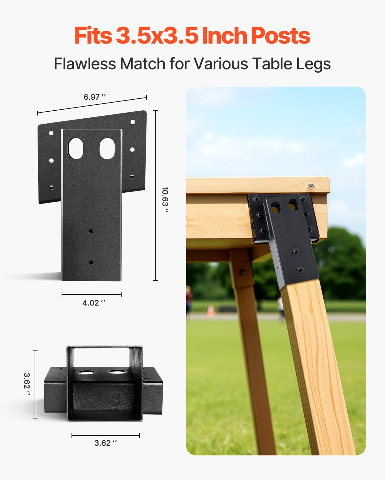 Heavy-Duty 3.5x3.5in Steel Deer Blind Platform Brackets for Lumber