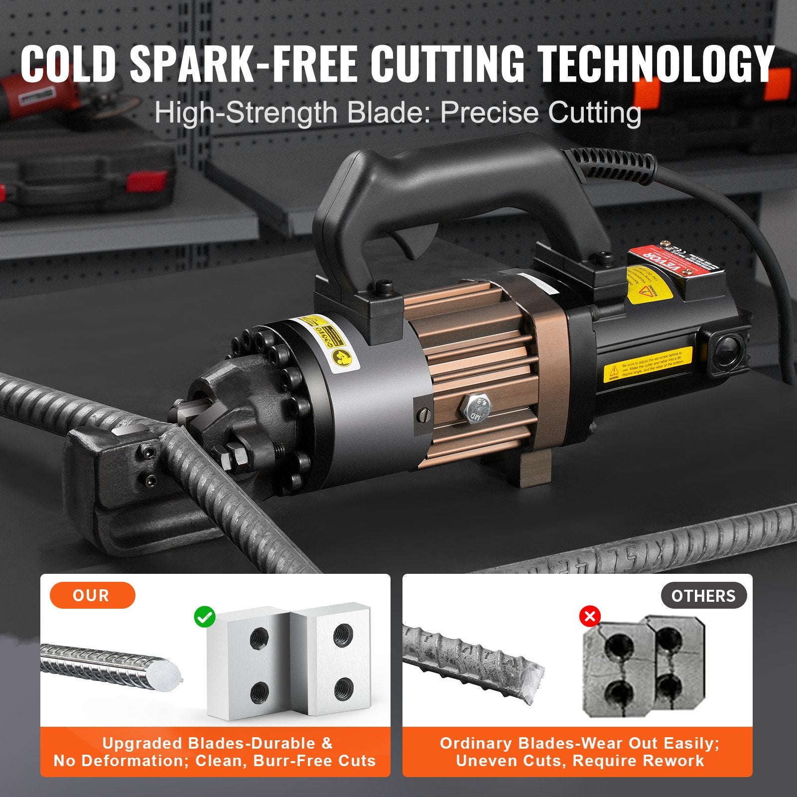 Electric Hydraulic Rebar Cutter 1500W Portable Cuts up to 7/8 Inch RC-22 Rebar W
