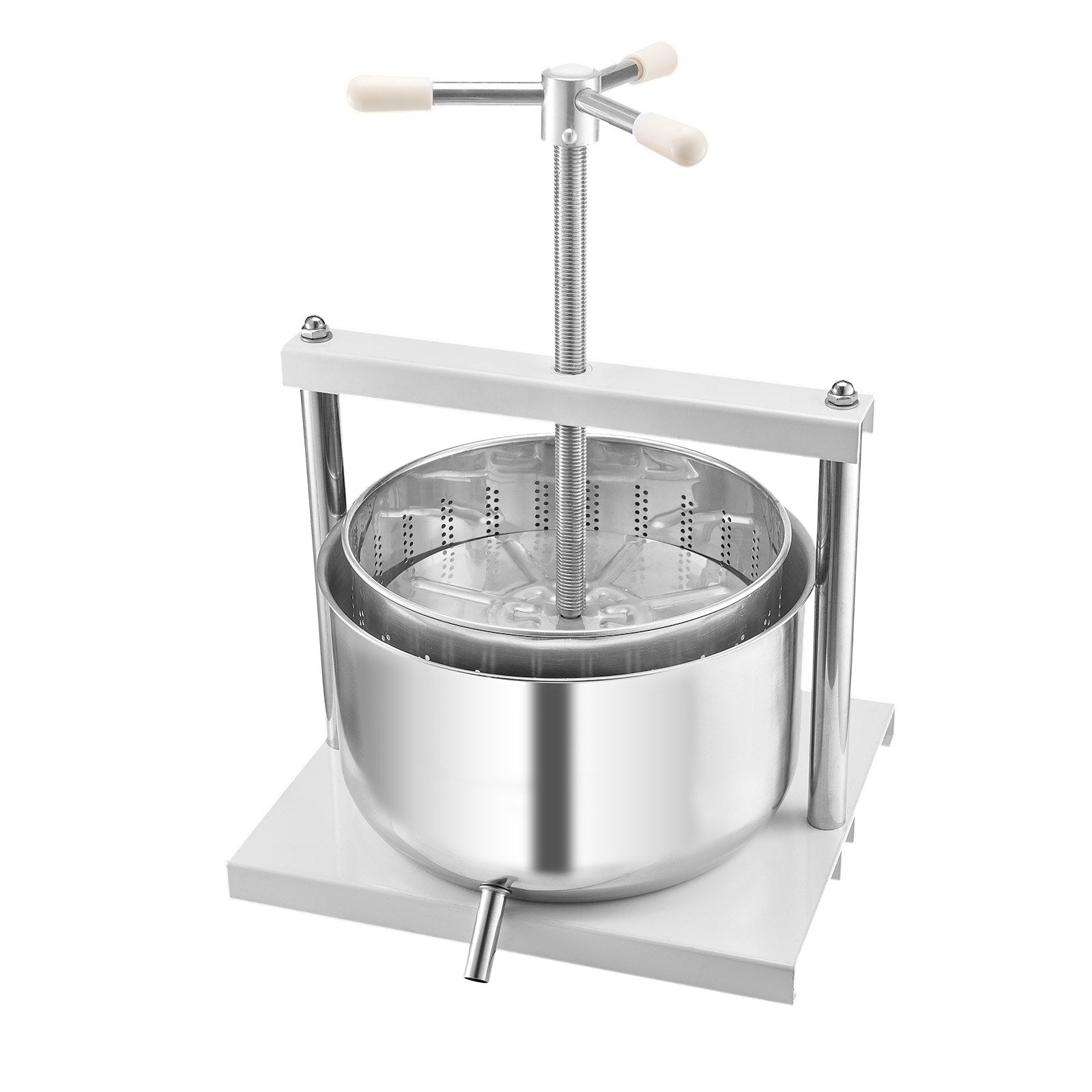 3.17 Gal/12L Fruit Wine Press 2 Stainless Steel Barrels Manual Juice Maker
