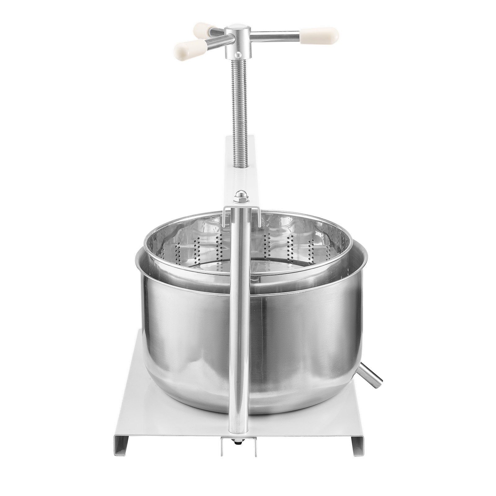 3.17 Gal/12L Fruit Wine Press 2 Stainless Steel Barrels Manual Juice Maker