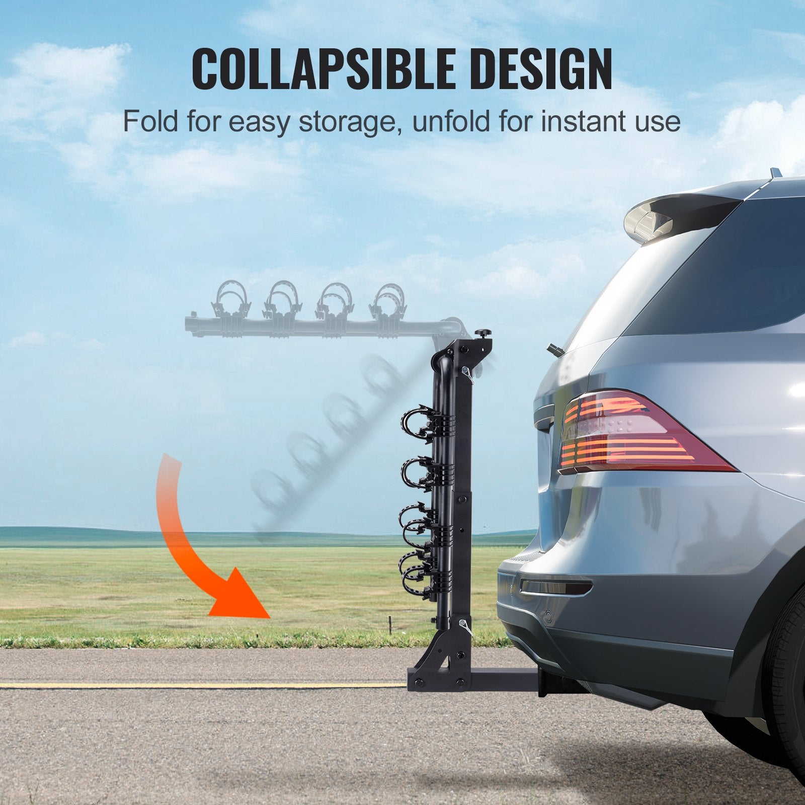 4 Bike Rack Hitch Mount Folding Swing Down Bicycle Carrier Car Truck SUV