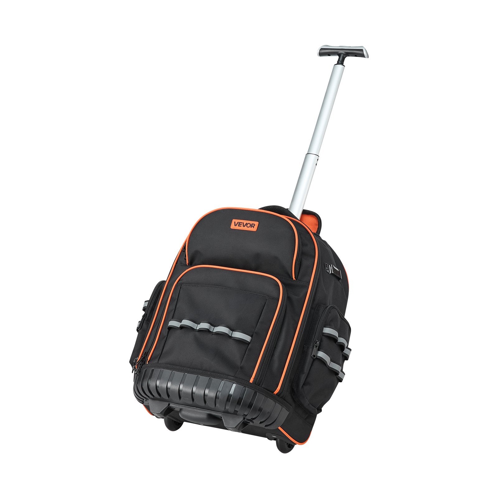 Rolling Tool Backpack 110lbs Load 45 Pockets Heavy Duty Roller Bag w/Wheels