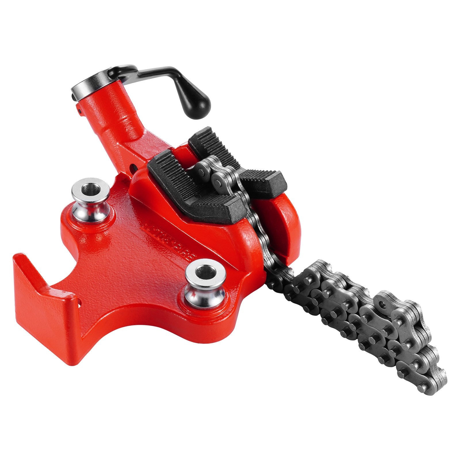 Heavy-Duty Pipe Chain Vise 1/4"-6" Capacity 28" Chain Cast Iron Base