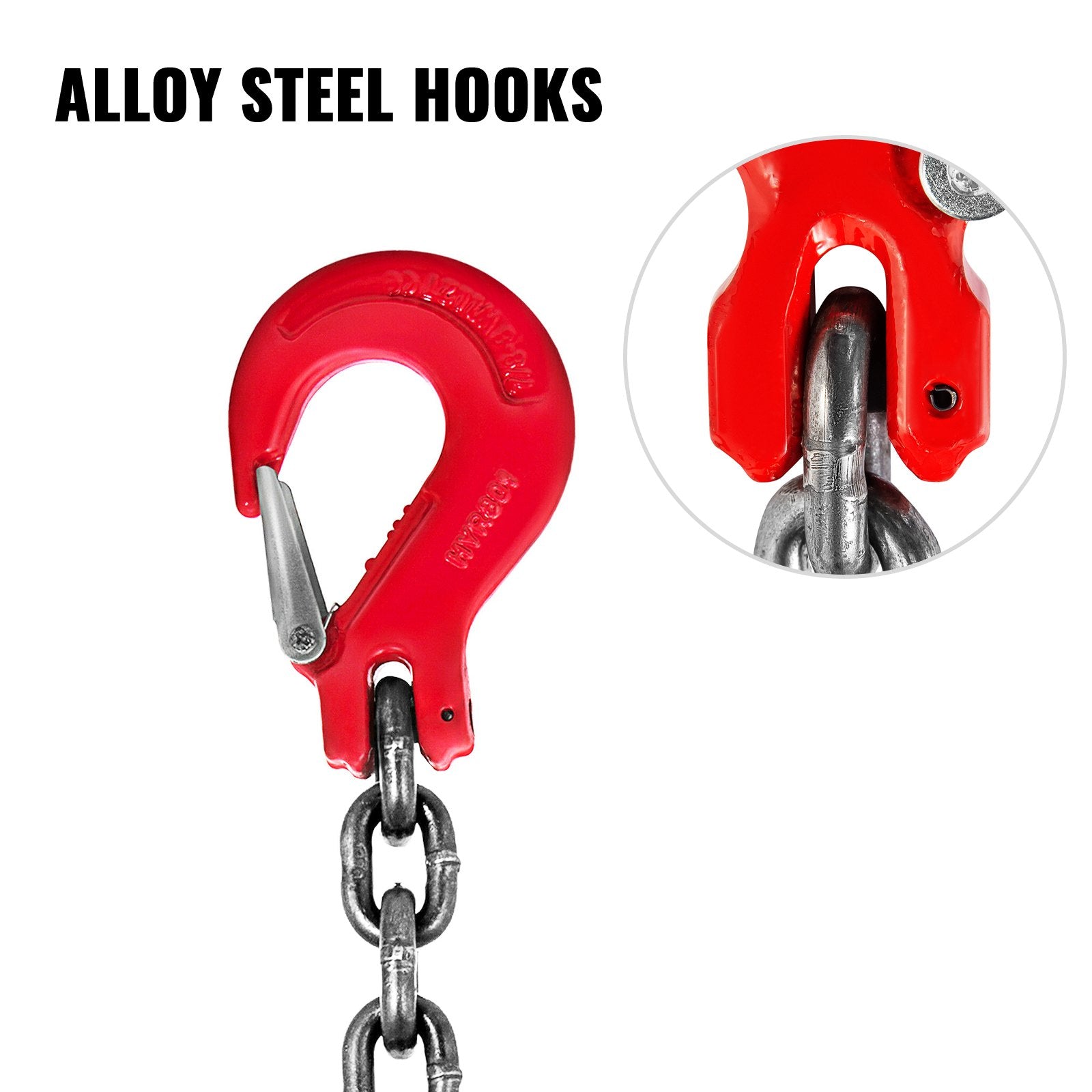 10mm x 150cm Chain Sling G80 2-Leg Lifting Chain with Hooks 5 Ton Capacity