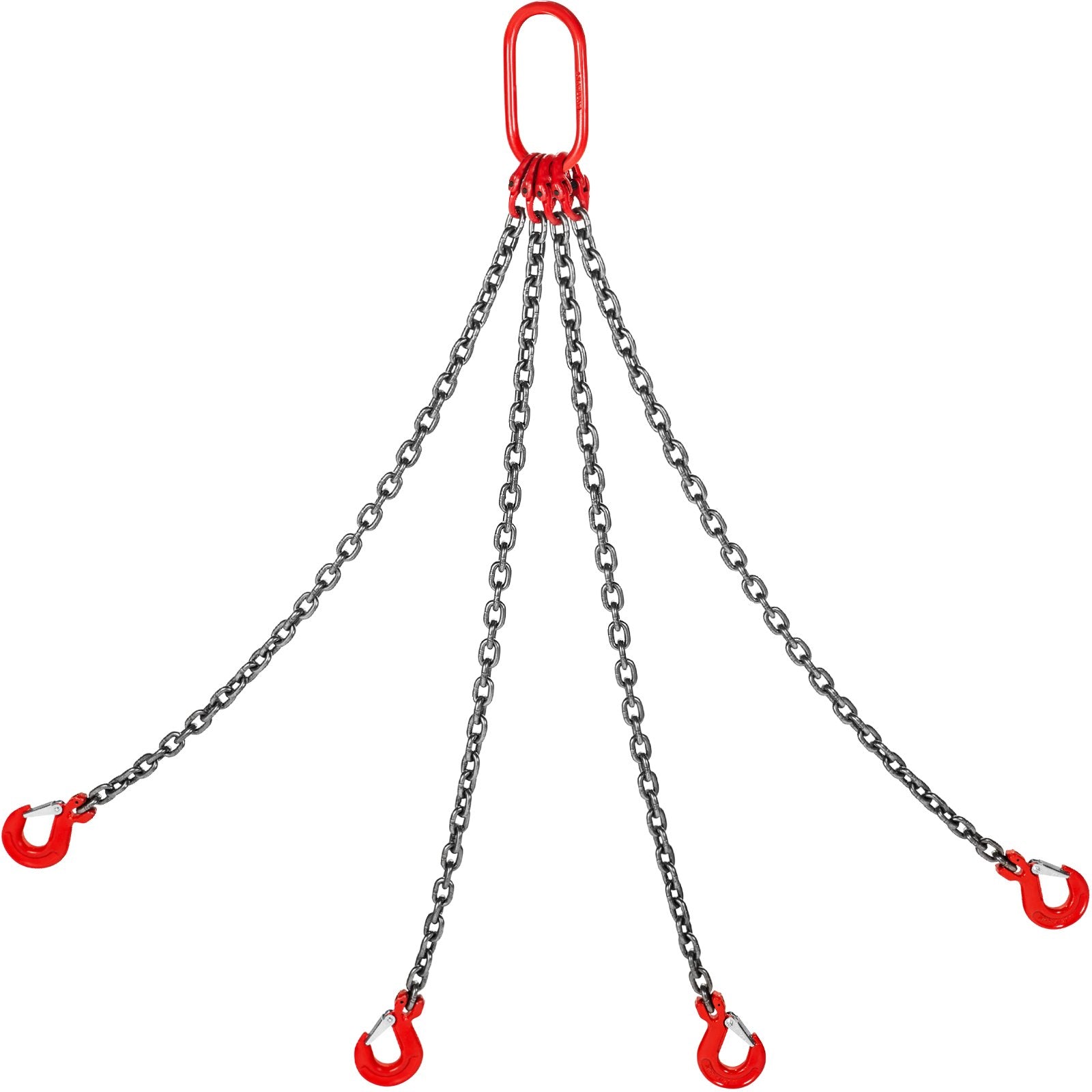 8mm x 200cm Chain Sling G80 4-Leg Lifting Chain with Hooks 5 Ton Capacity