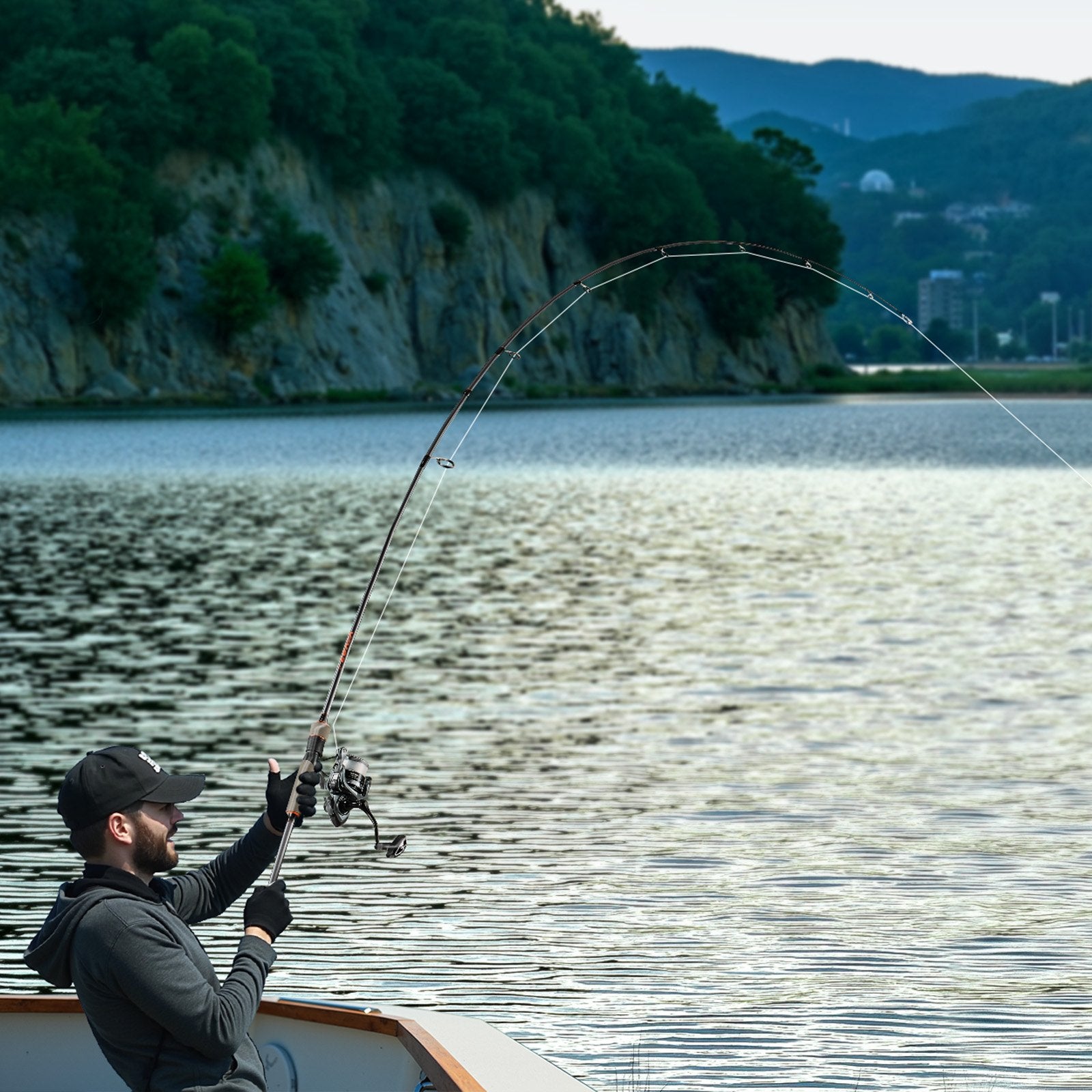 IM6 Rod and Fishing Reel Combo 2m Two Piece Spinning Rod with 6+1 Bearings