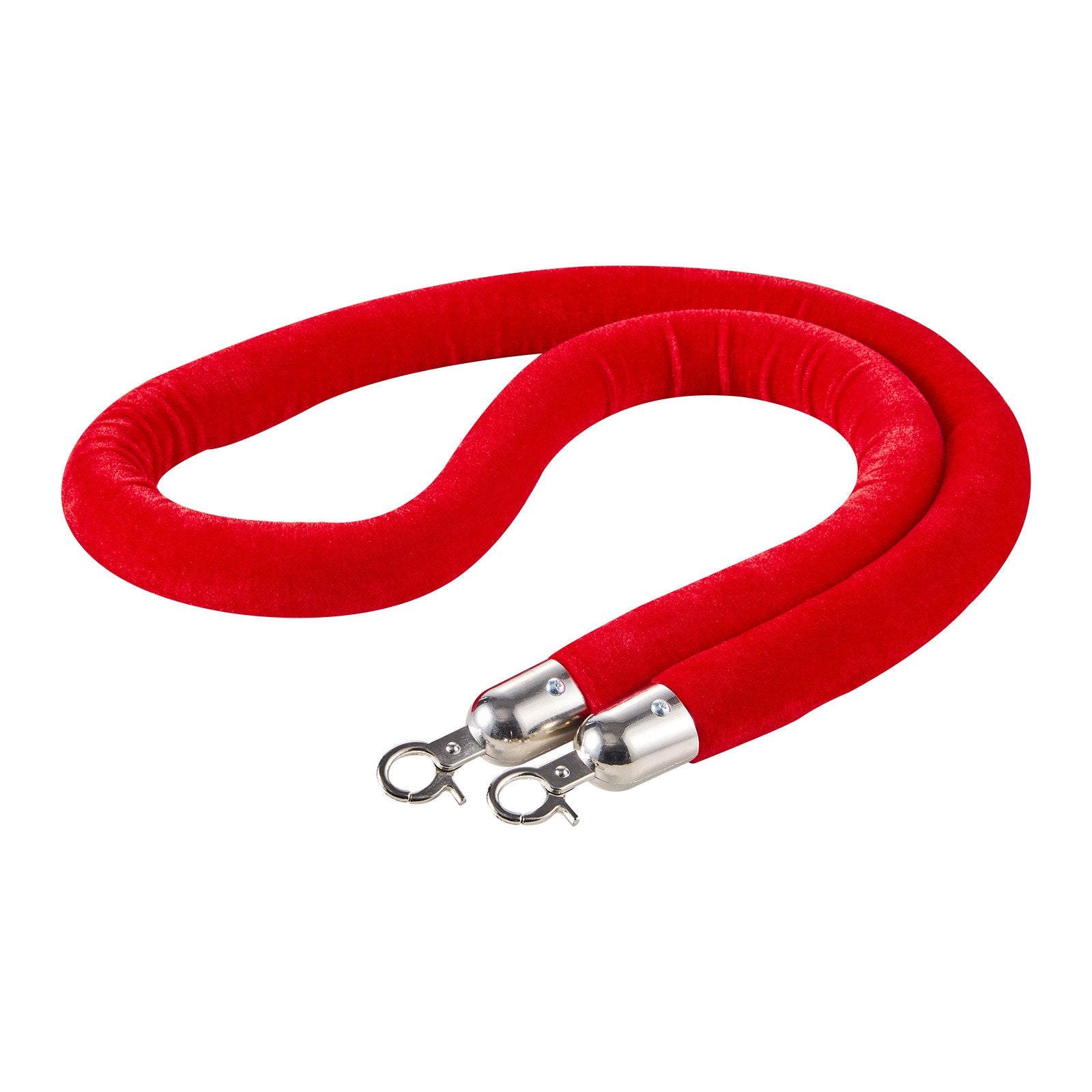 2PCS Red Velvet Stanchion Ropes 1.5m Queue Barrier with Silver Hooks Event Rope