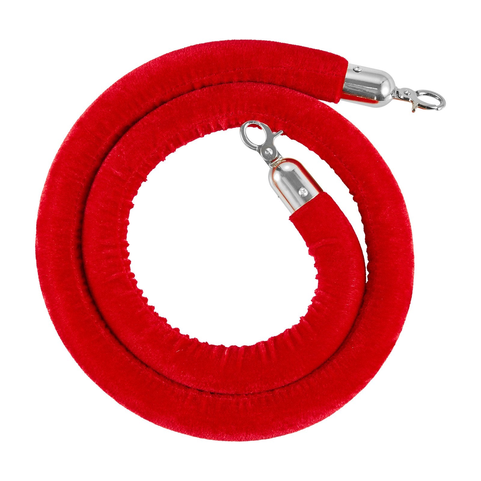2PCS Red Velvet Stanchion Ropes 1.5m Queue Barrier with Silver Hooks Event Rope