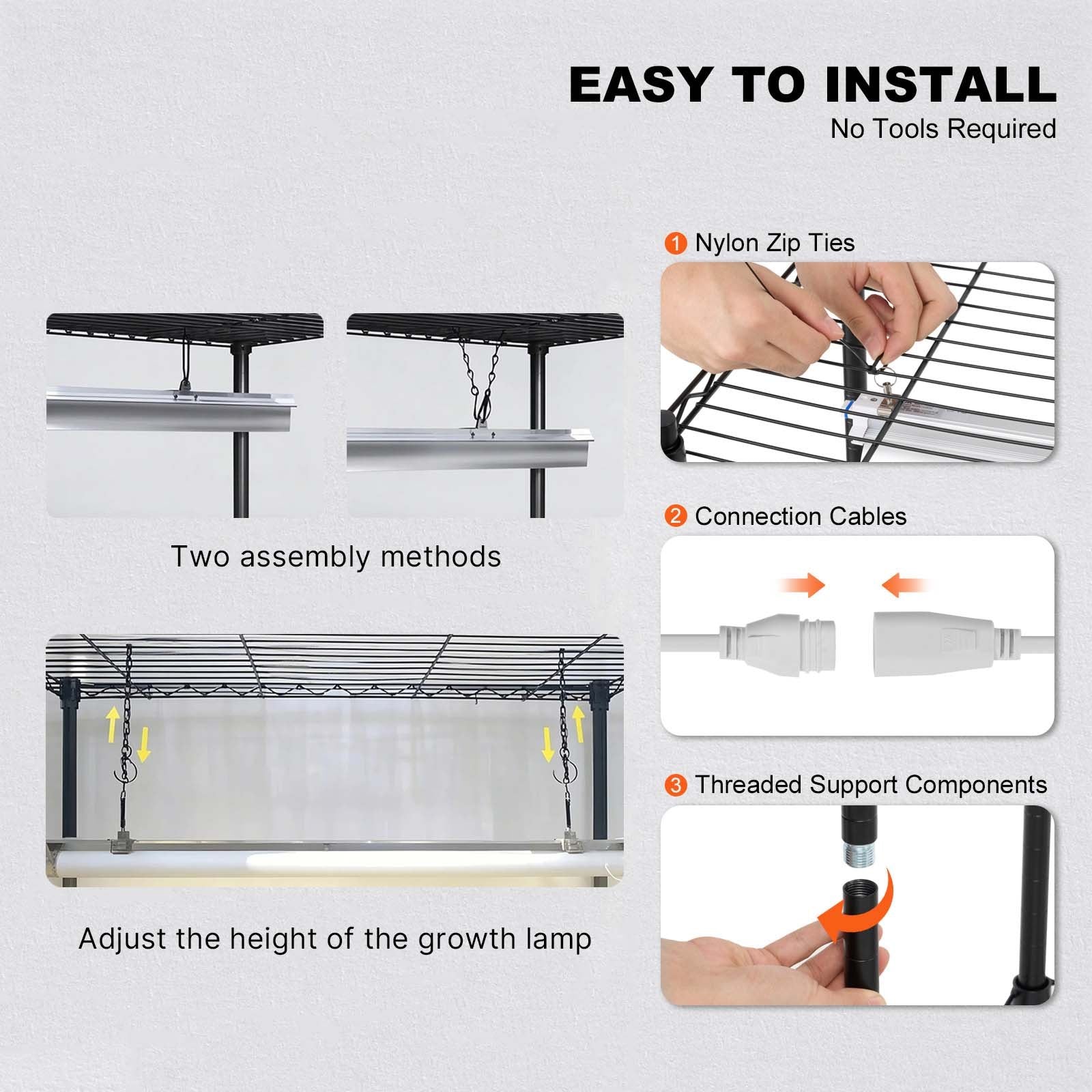 Plant Stand with Grow Light 4 Tiers 180W Metal Shelf 3 Modes Timer 75x35x150cm