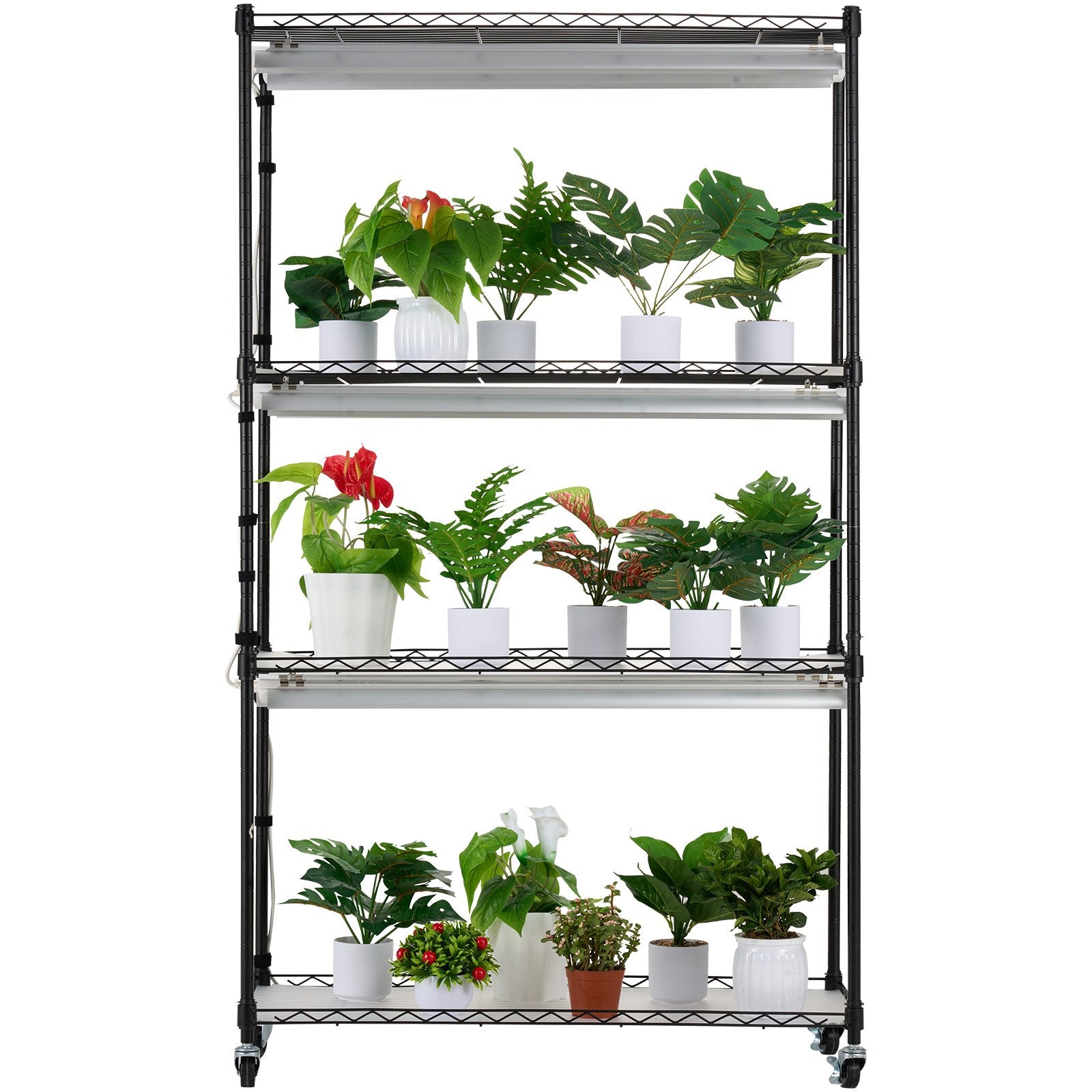 Plant Stand with Grow Light 4 Tiers 180W Metal Shelf 3 Modes Timer 75x35x150cm