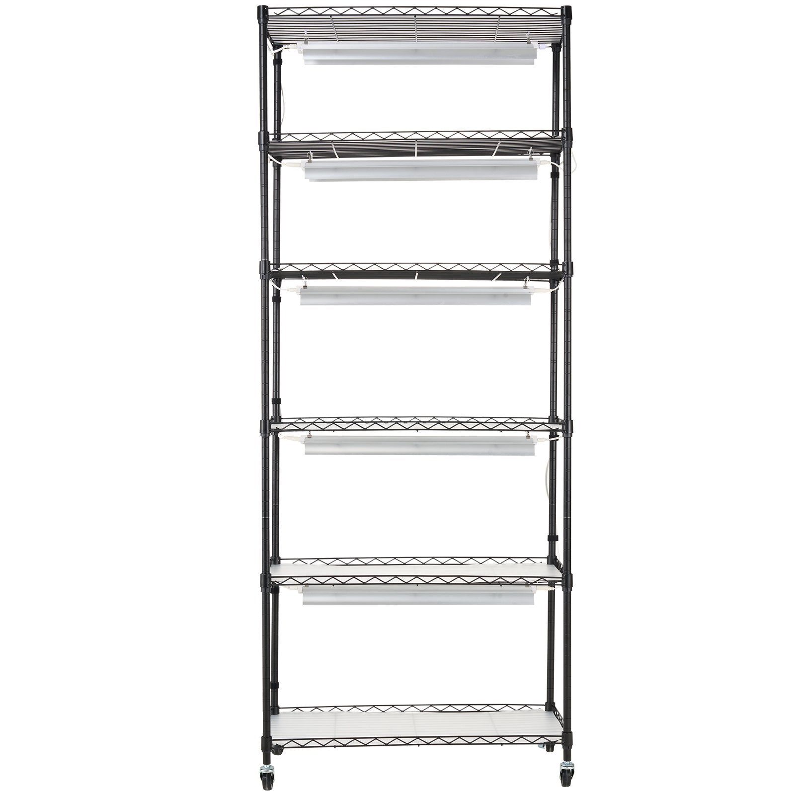 Plant Stand with Grow Light 6 Tiers 192W DIY Metal Shelf with Adjustable Rack