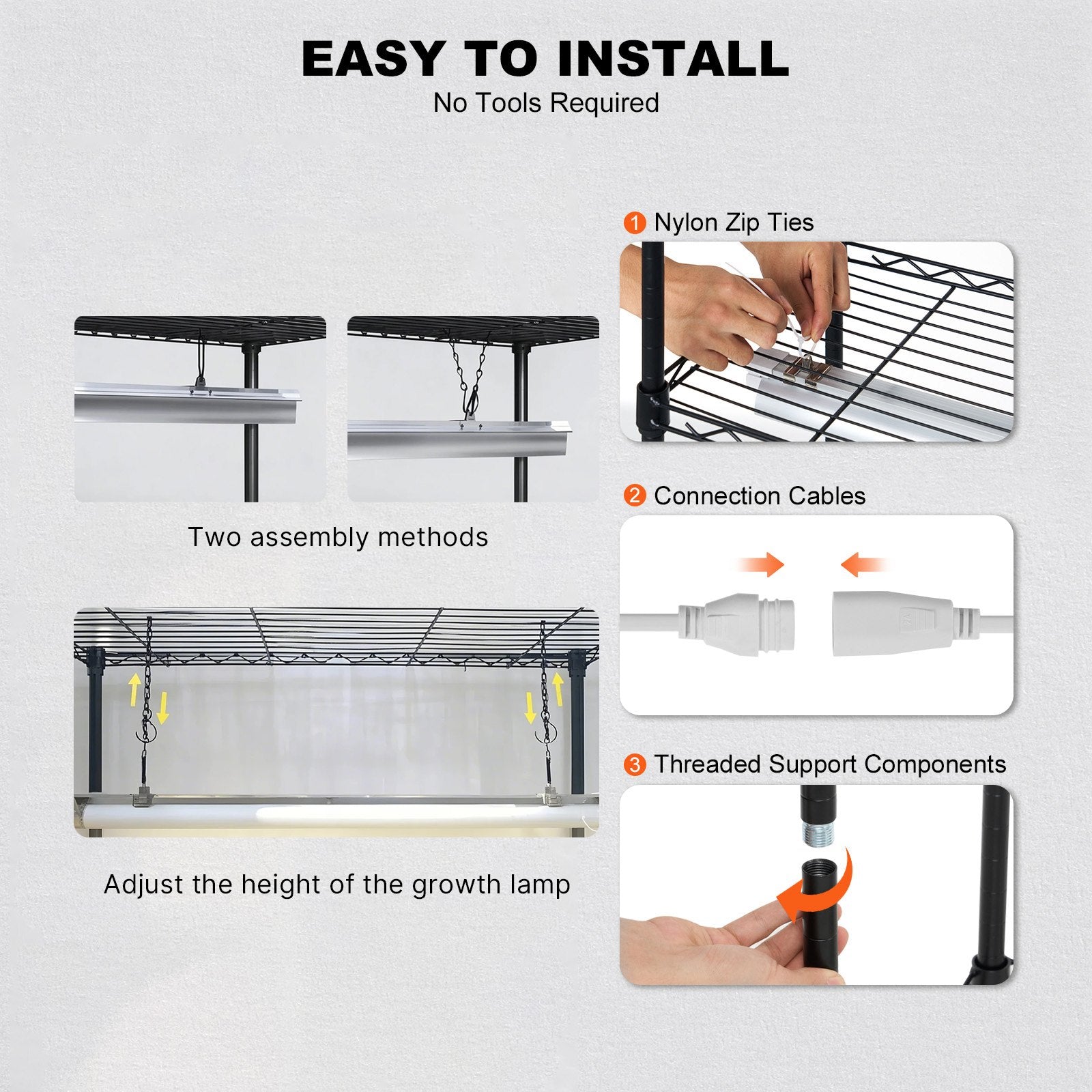 Plant Stand with Grow Light 6 Tiers 150W Metal Shelf 3 Modes Timer 90x35x180cm