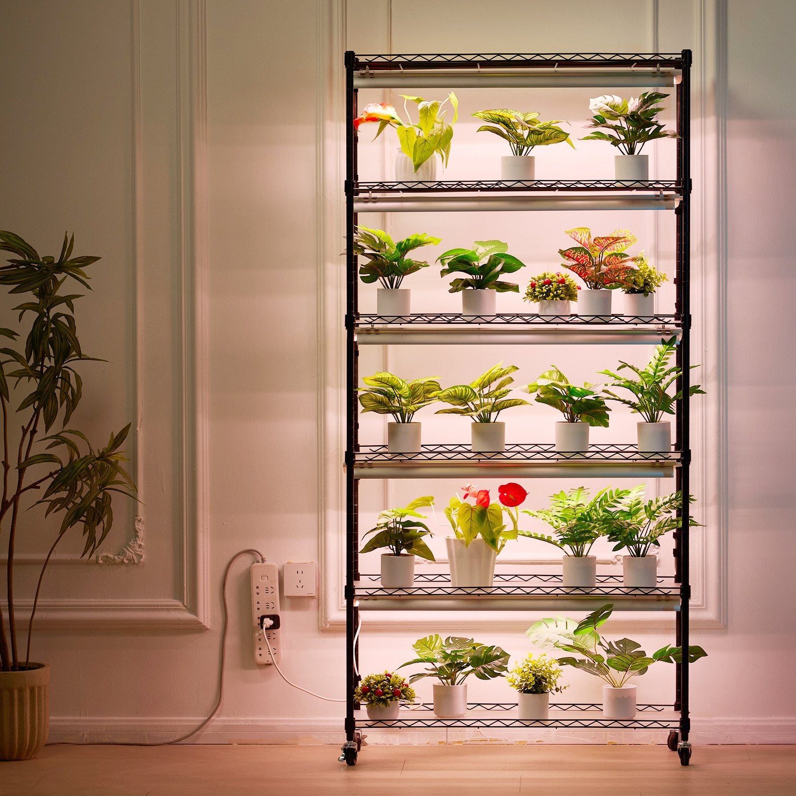 Plant Stand with Grow Light 6 Tiers 150W Metal Shelf 3 Modes Timer 90x35x180cm