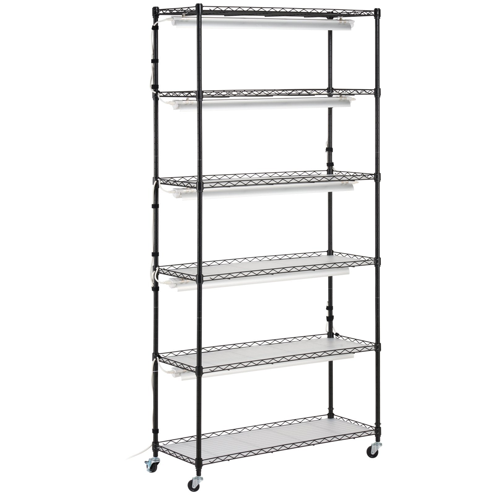 Plant Stand with Grow Light 6 Tiers 150W Metal Shelf 3 Modes Timer 90x35x180cm