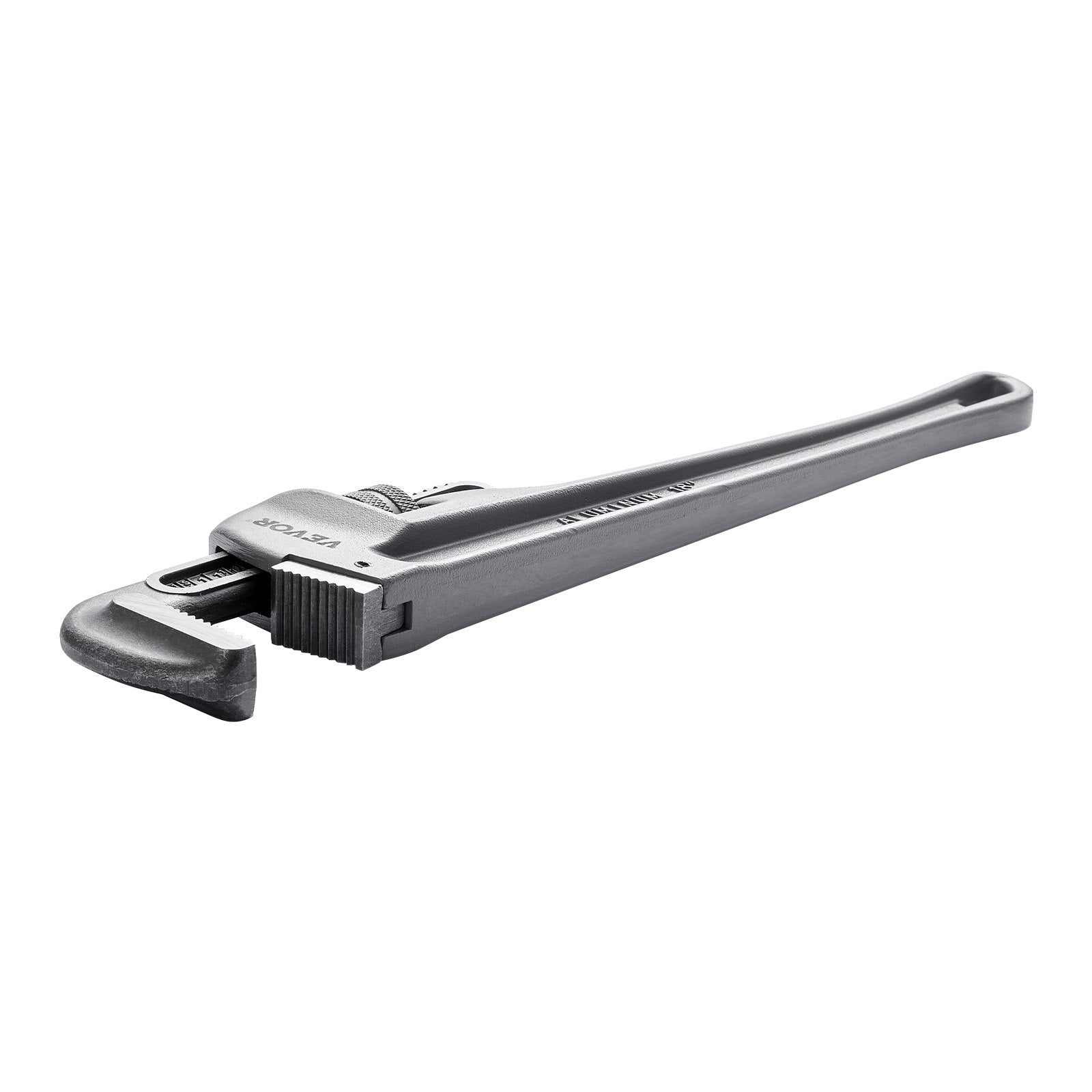 18" Aluminum Pipe Wrench Adjustable Straight Plumbing Wrench Ergonomic Handle