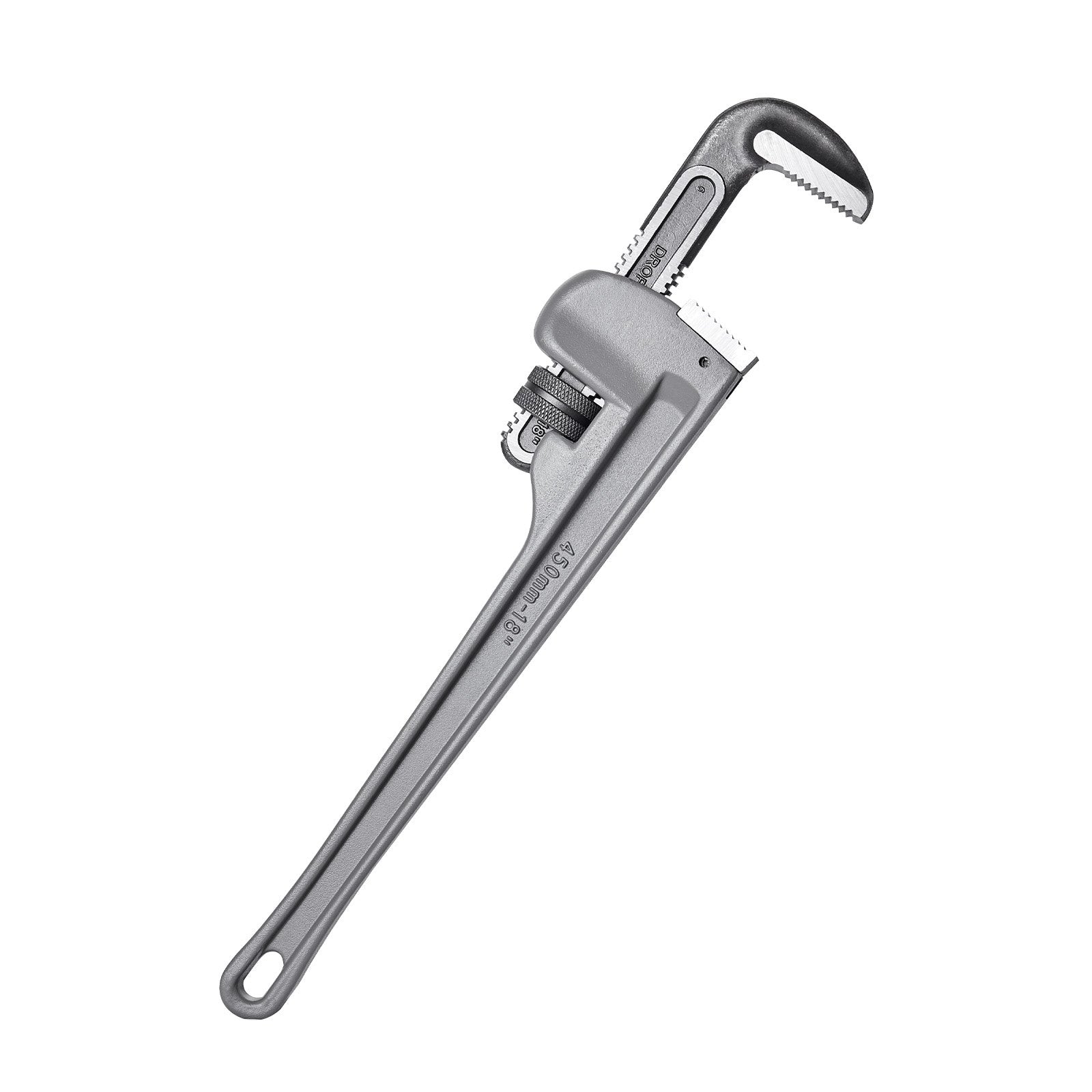 18" Aluminum Pipe Wrench Adjustable Straight Plumbing Wrench Ergonomic Handle