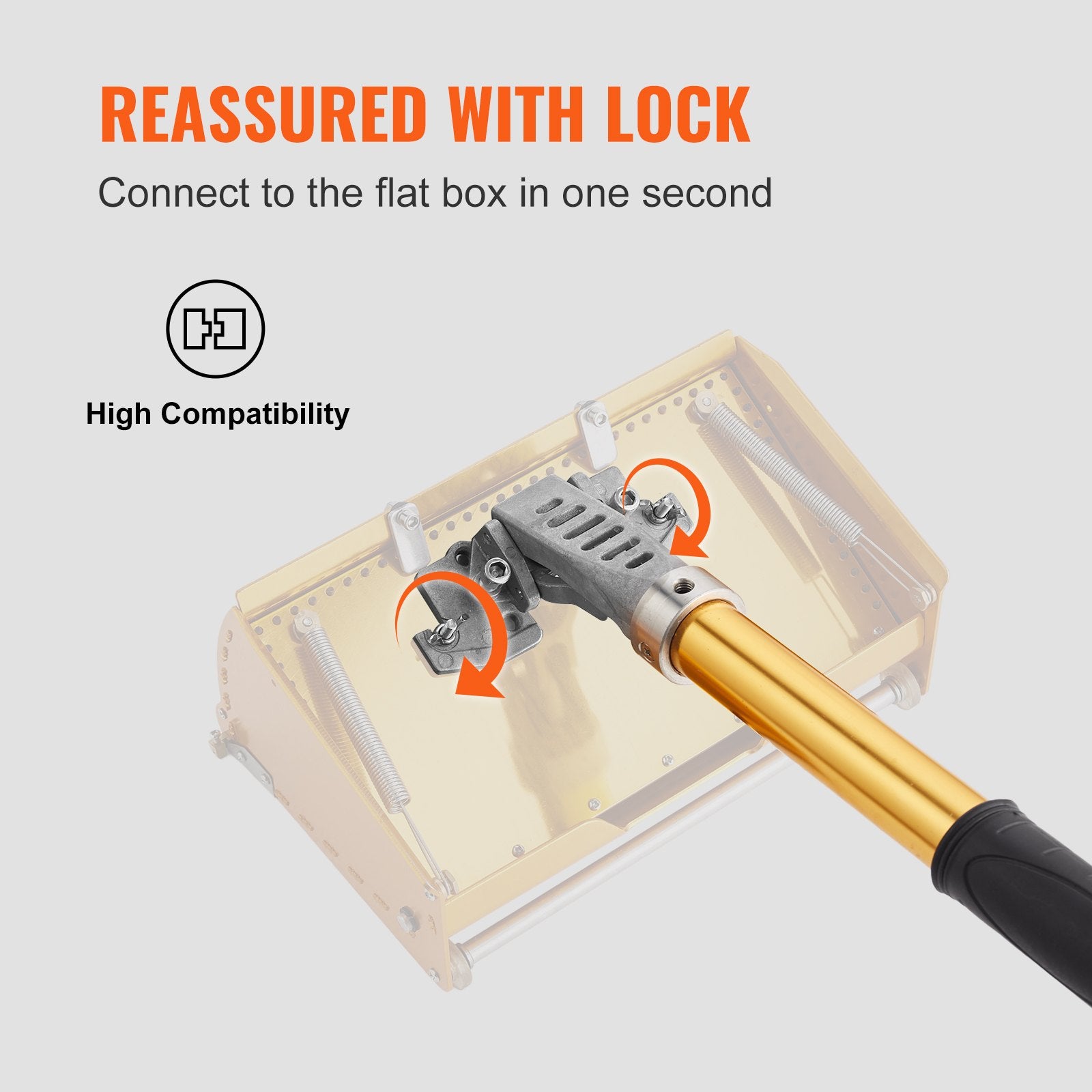 Drywall Flat Box Handle 40''–64'' Adjustable Aluminum Finishing Extension Handle