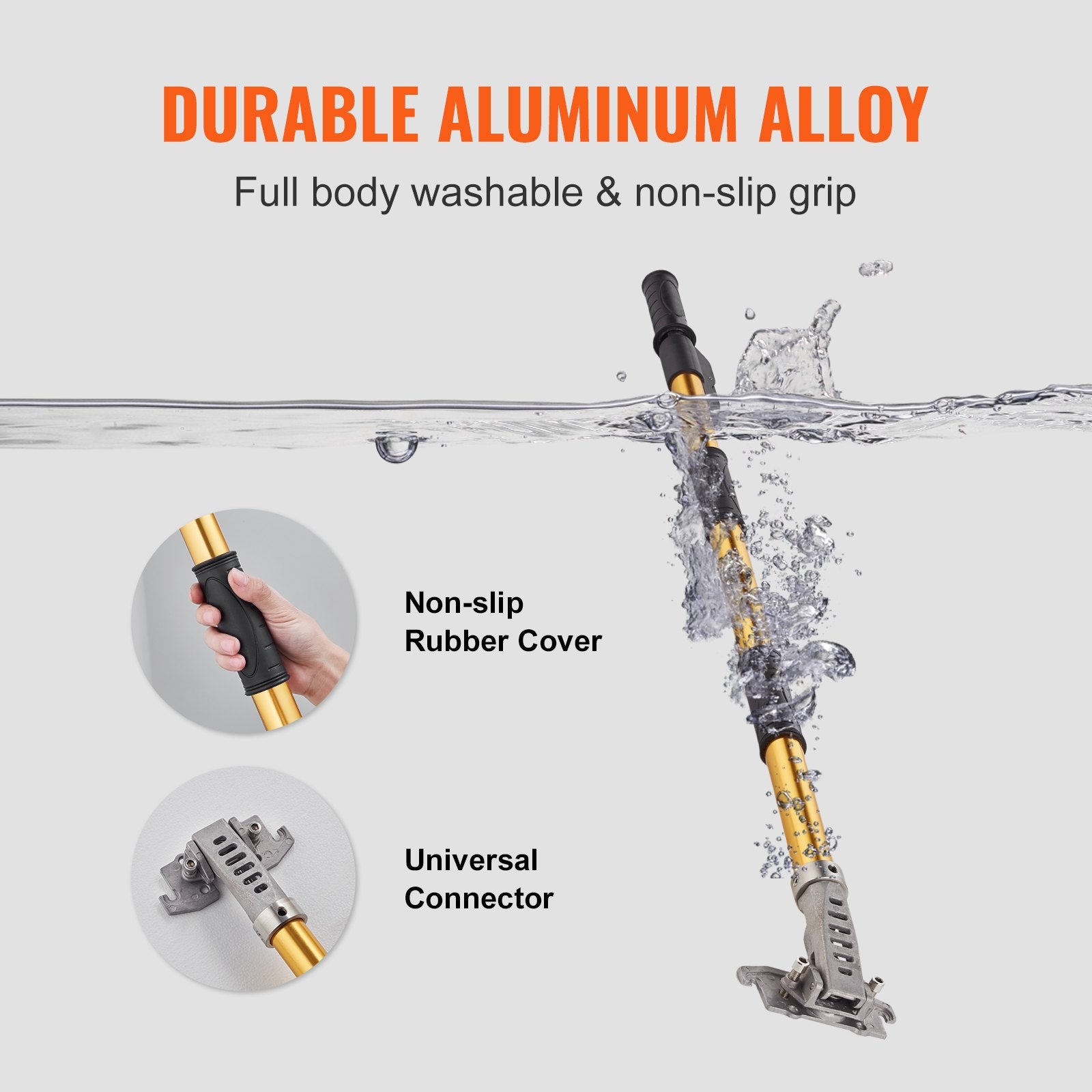 Drywall Flat Box Handle 40''–64'' Adjustable Aluminum Finishing Extension Handle