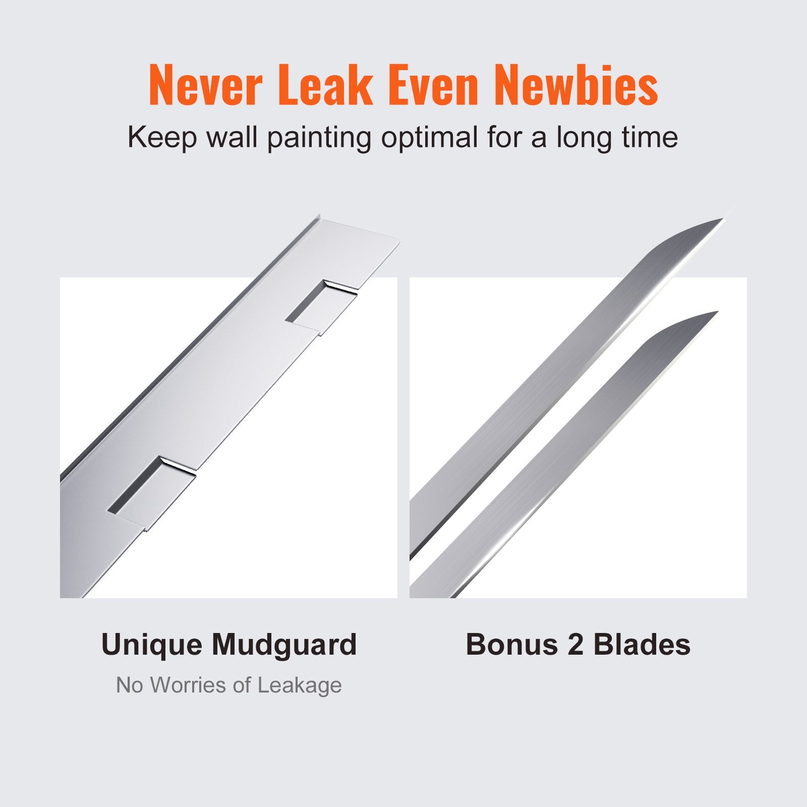 10-Inch Drywall Flat Box Aluminum Finishing Mud Box with Bonus Blades